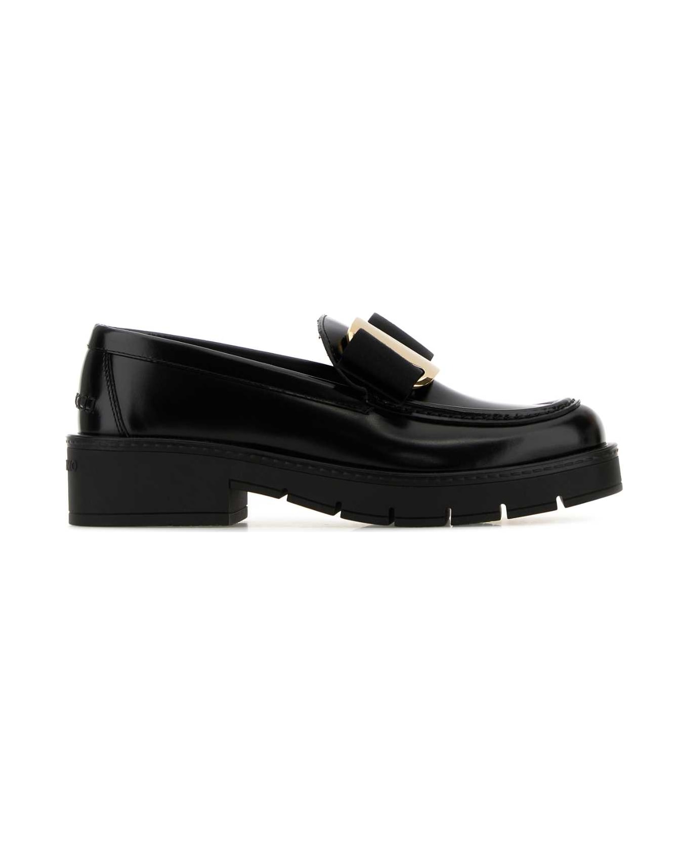 Ferragamo Black Leather Mirty Loafers - Black