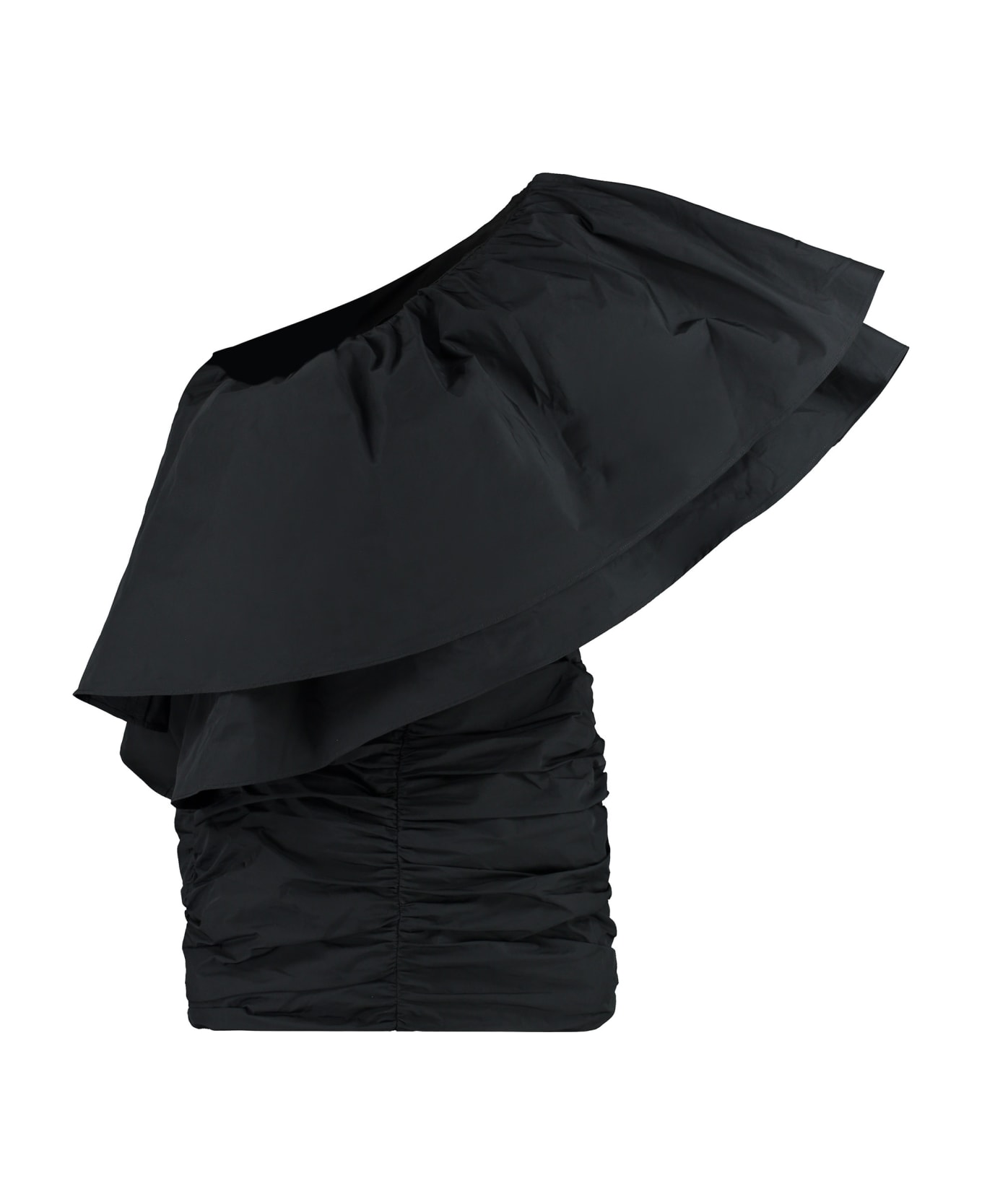 Rotate by Birger Christensen Ruffled One-shoulder Dress - black ワンピース＆ドレス