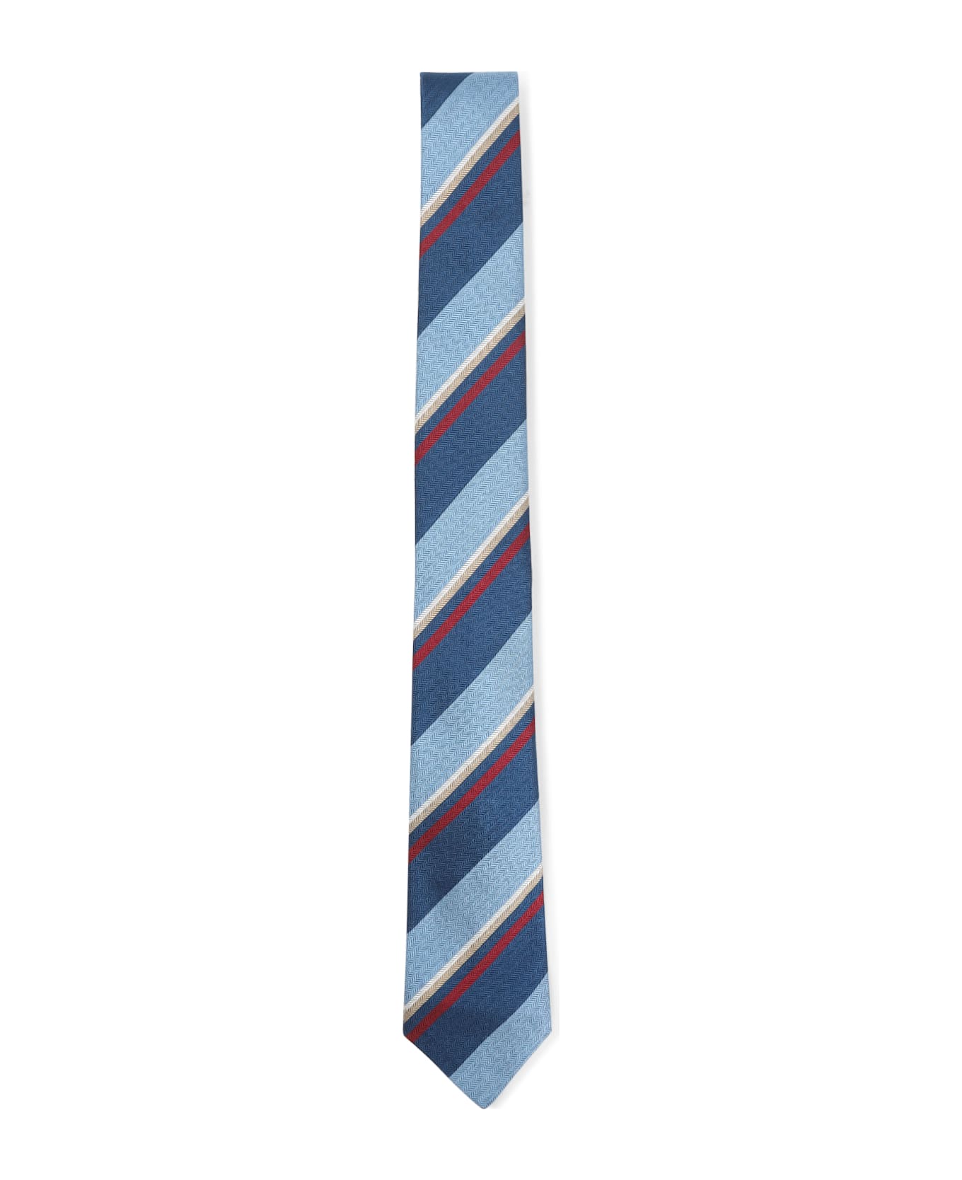 Paul Smith Horiz Stripe Tie - Blue