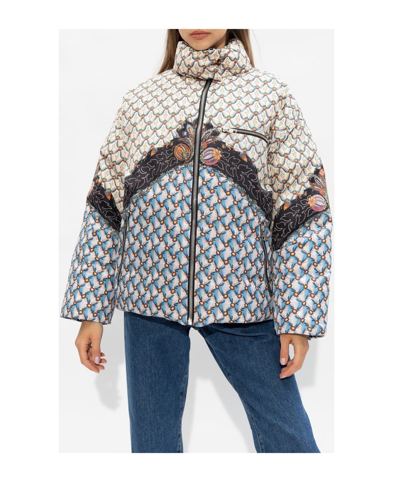 Etro Patterned Zip-up Down Jacket