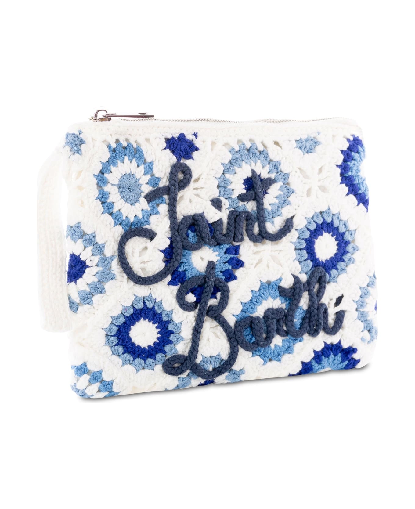 MC2 Saint Barth Parisienne White Crochet Pochette With Saint Barth Embroidery - WHITE