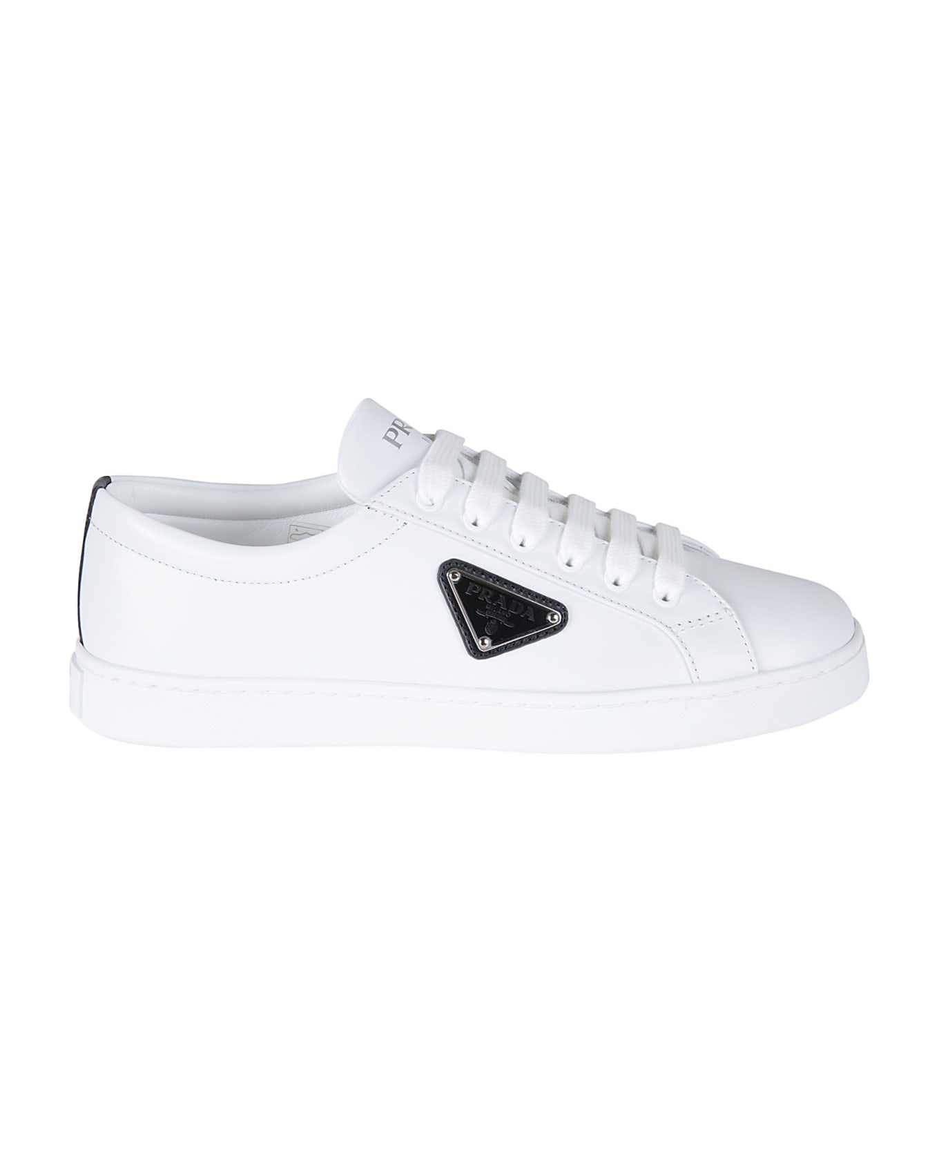 Prada Logo Plaque Sneakers - White/Black