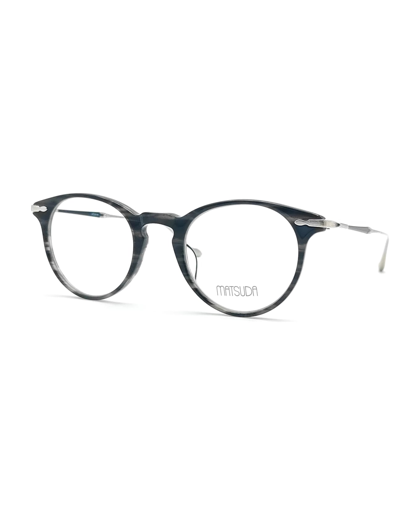Matsuda M2056 - Black Stripe / Brushed Silver Rx Glasses - black/silver