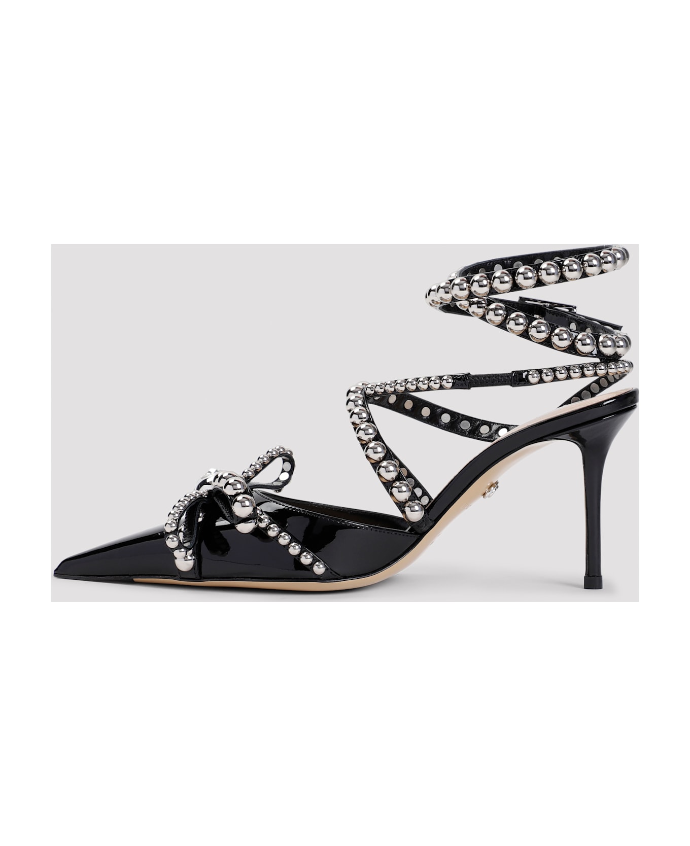 Mach & Mach Crystal Studs Sandals - NERO