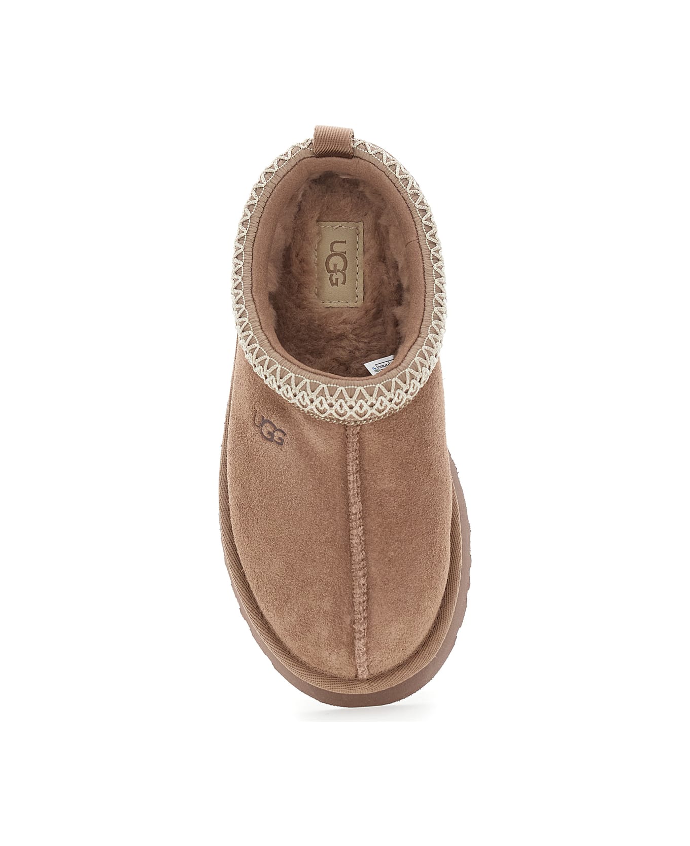 UGG 
tasman
 Beige Mules With Embossed Logo And Platform In Suede Girl - Beige