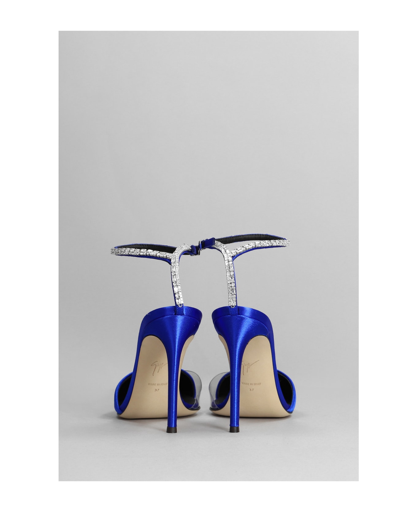 Giuseppe Zanotti Nantes Sandals In Blue Satin - Elettrico