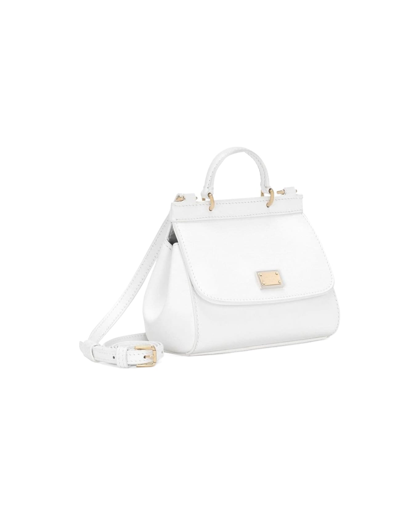 Dolce & Gabbana White Nappa Calfskin Shoulder Bag - WHITE