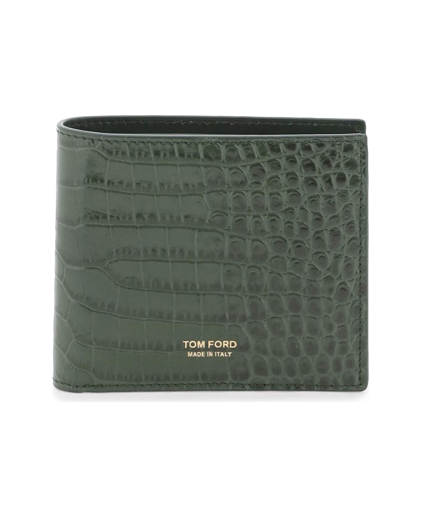 Tom Ford Croc T Line Wallet - RIFLE GREEN (Green)