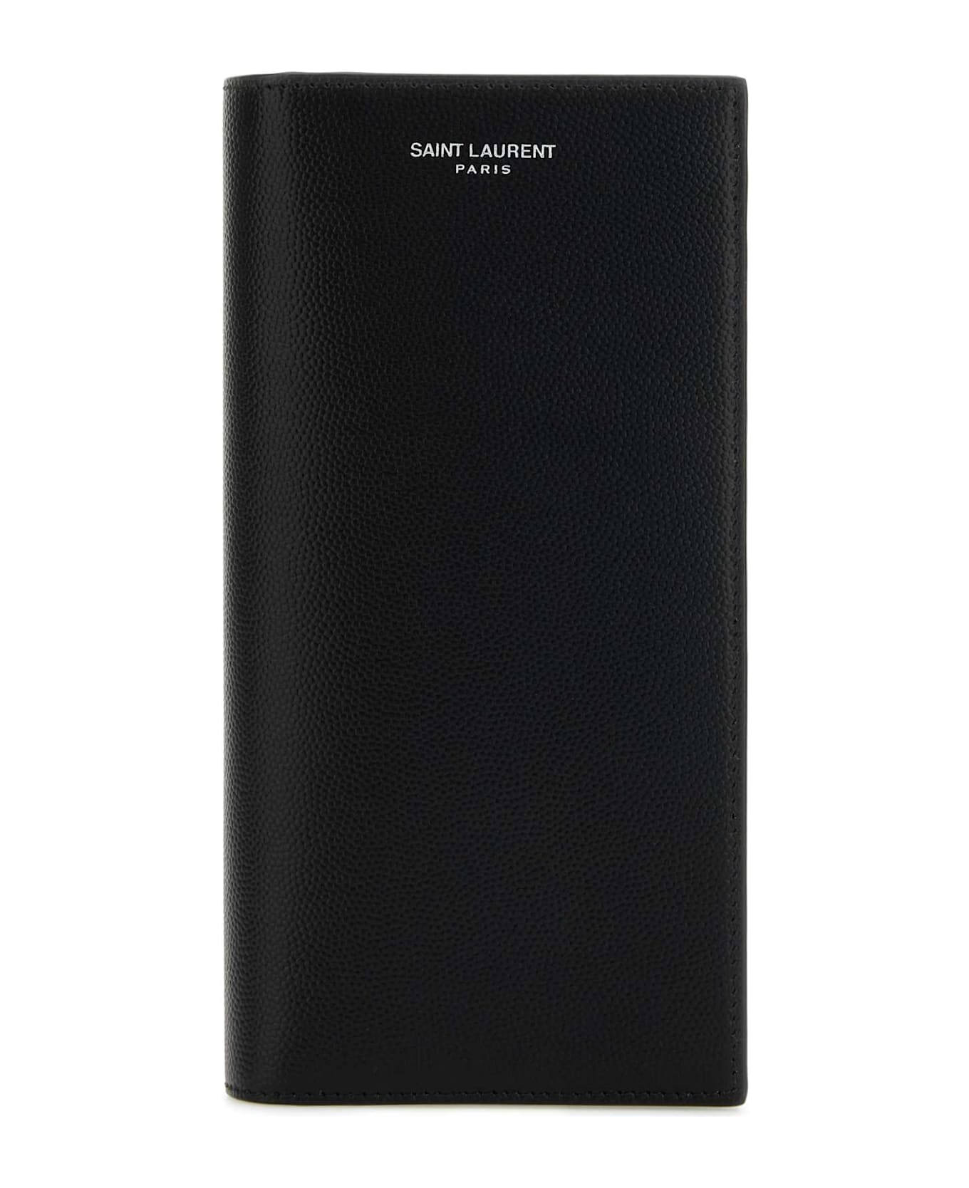 Saint Laurent Black Leather Wallet - NERO