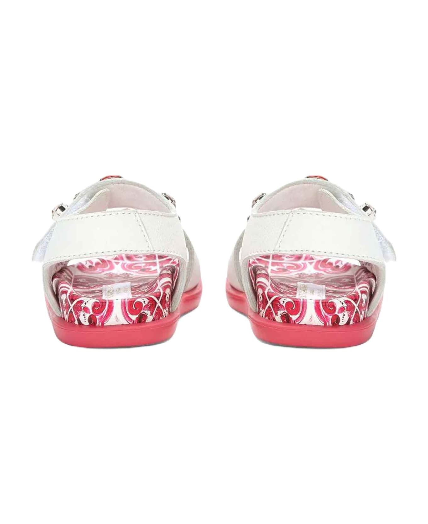 Dolce & Gabbana White/fuchsia Sandals Girl Dolce&gabbana Kids - Fucsia