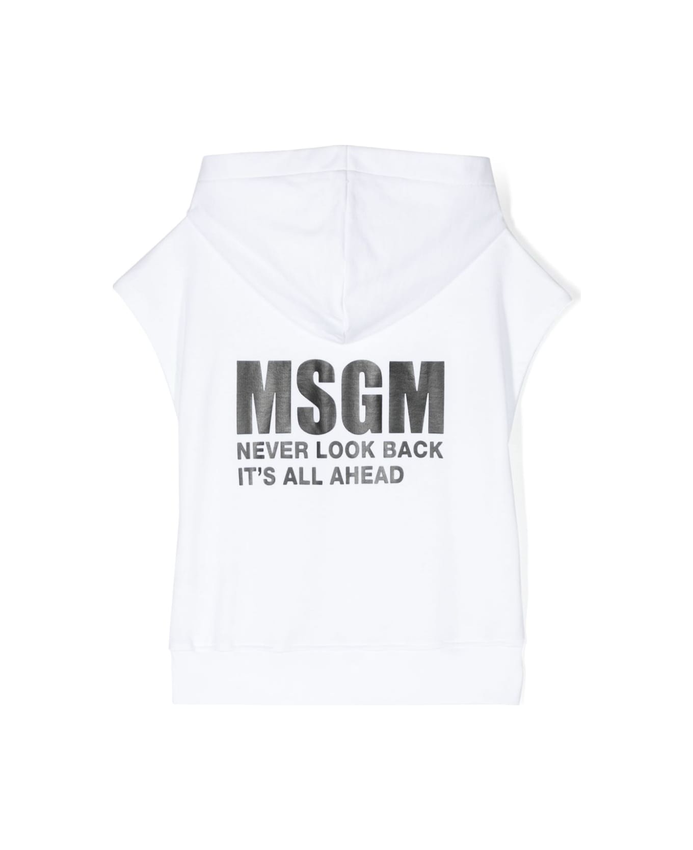 MSGM Felpa Con Logo - White