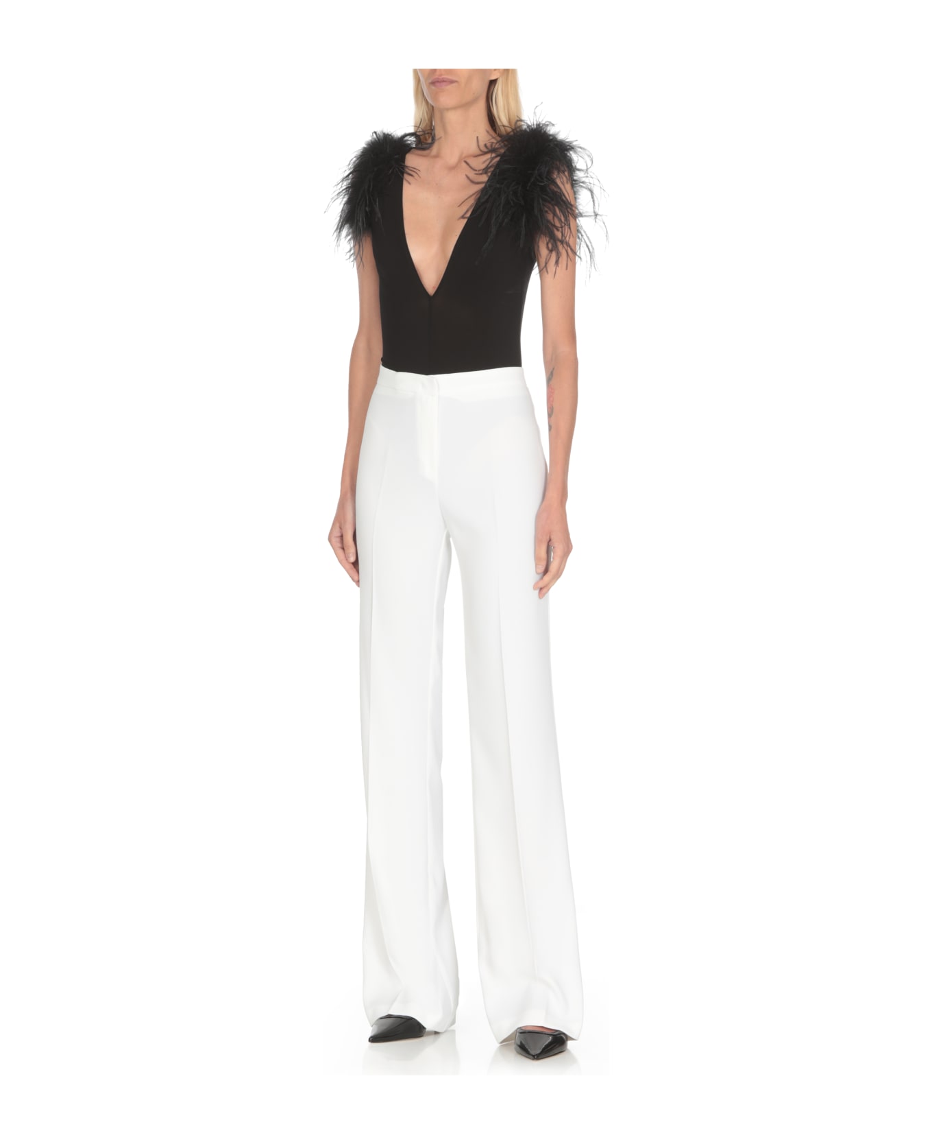 Pinko Body With Feathers - Black
