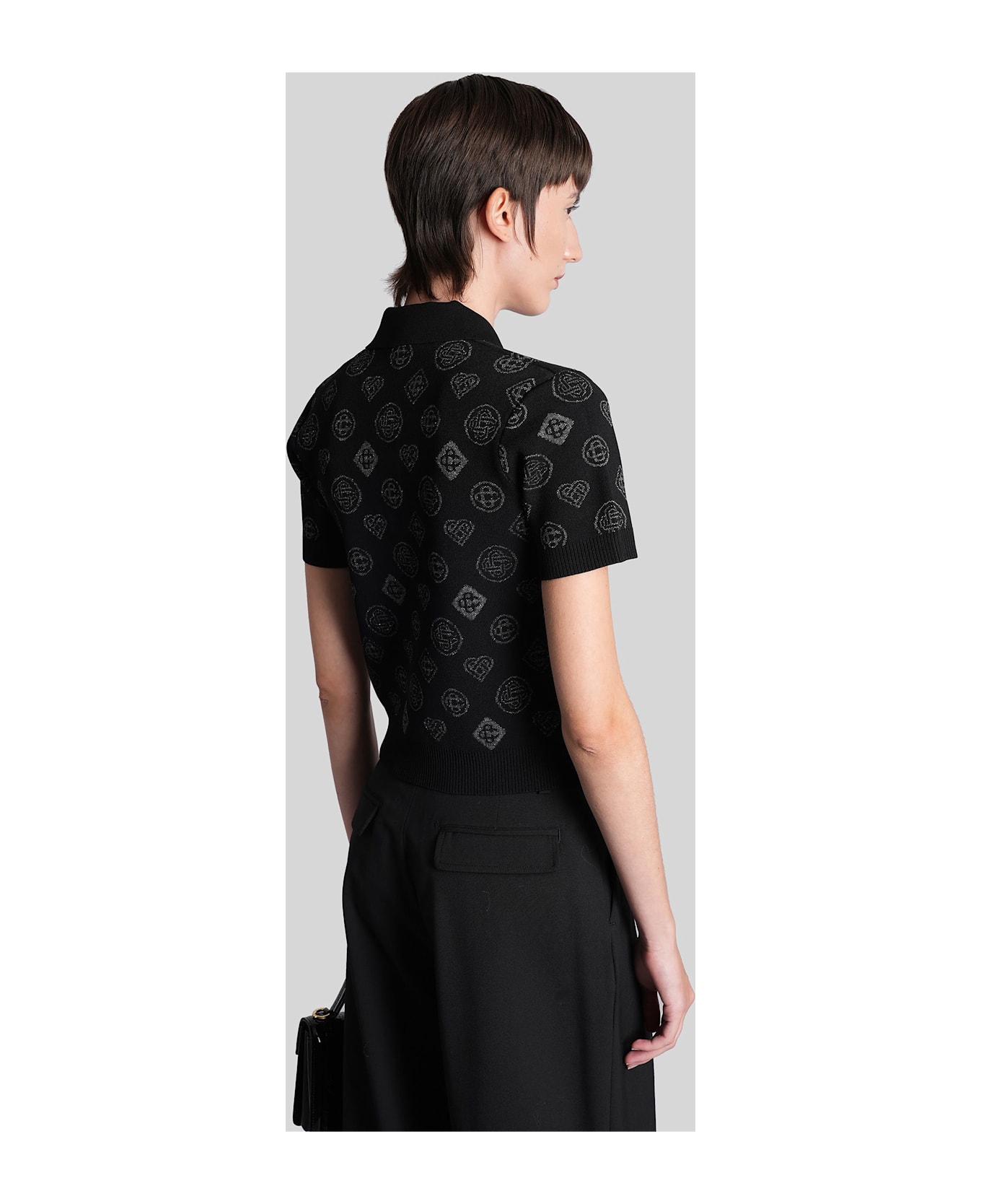 Casablanca Polo In Black Viscose - black