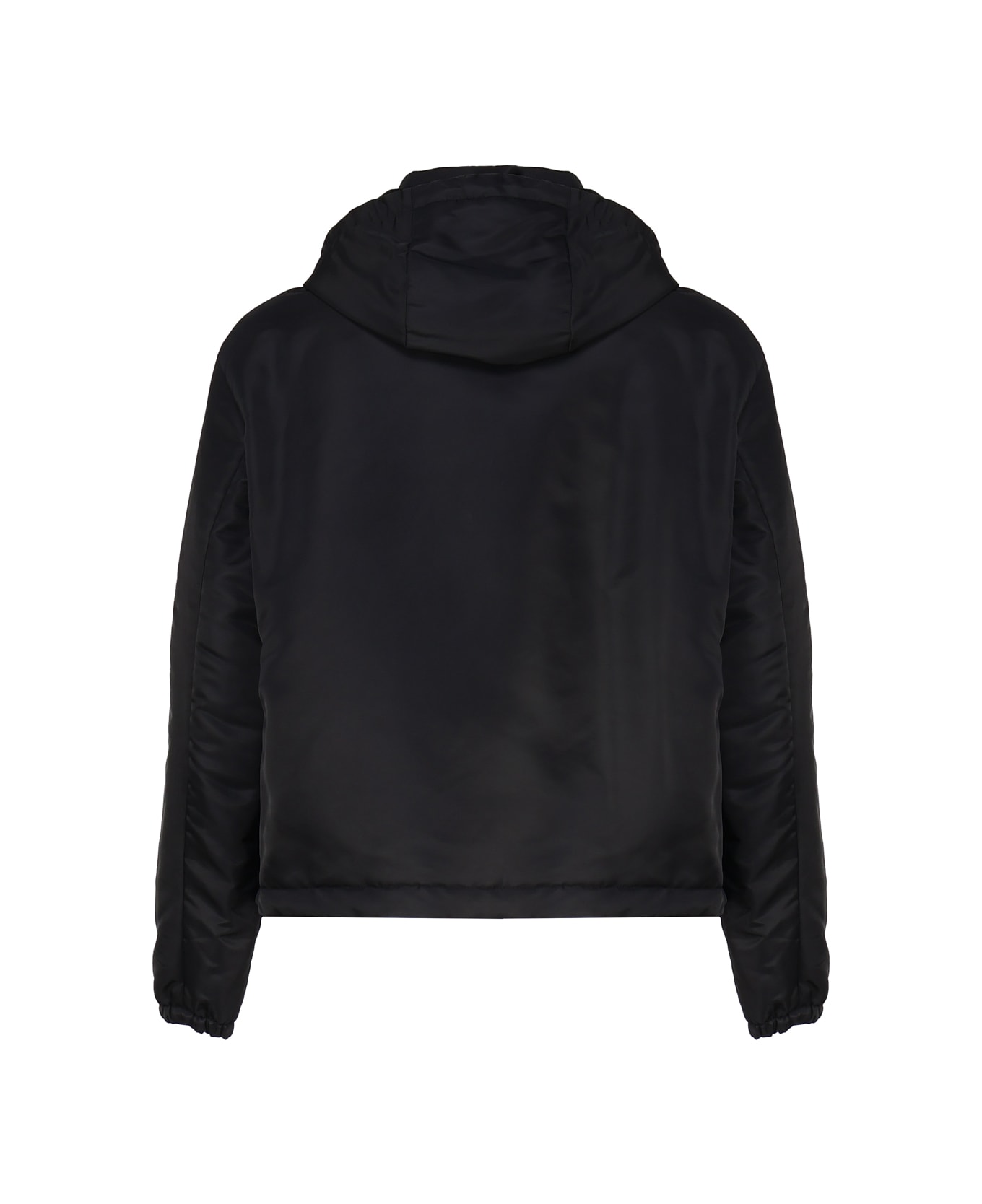 Loewe Hooded Padded Jacket In Wool - Black