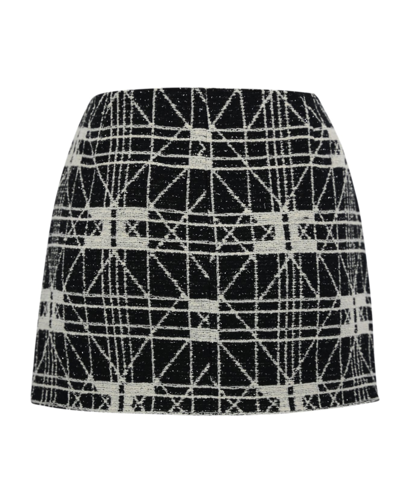 Elisabetta Franchi Tweed Skirt With Logo - Black スカート