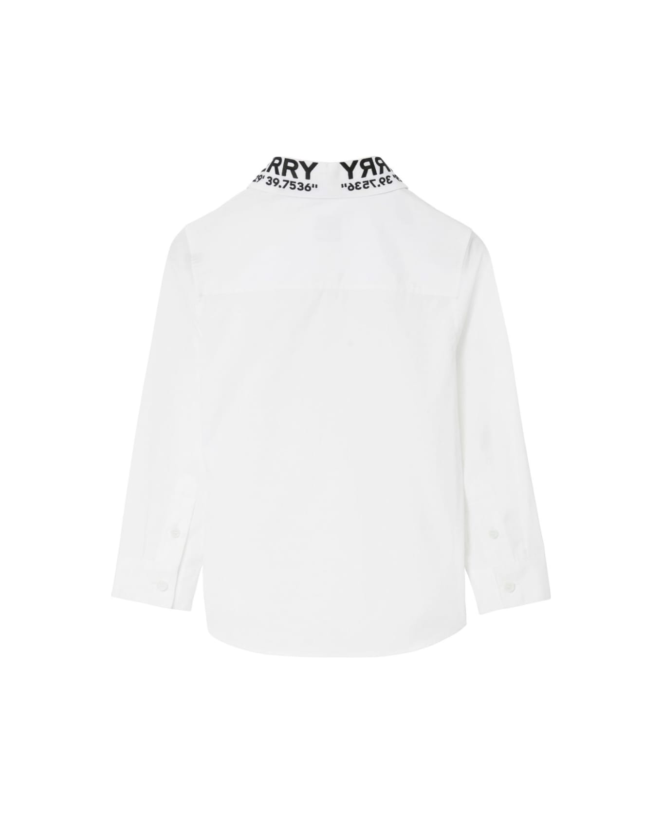 Burberry Camicia Bianca In Popeline Di Cotone Bambino - Bianco
