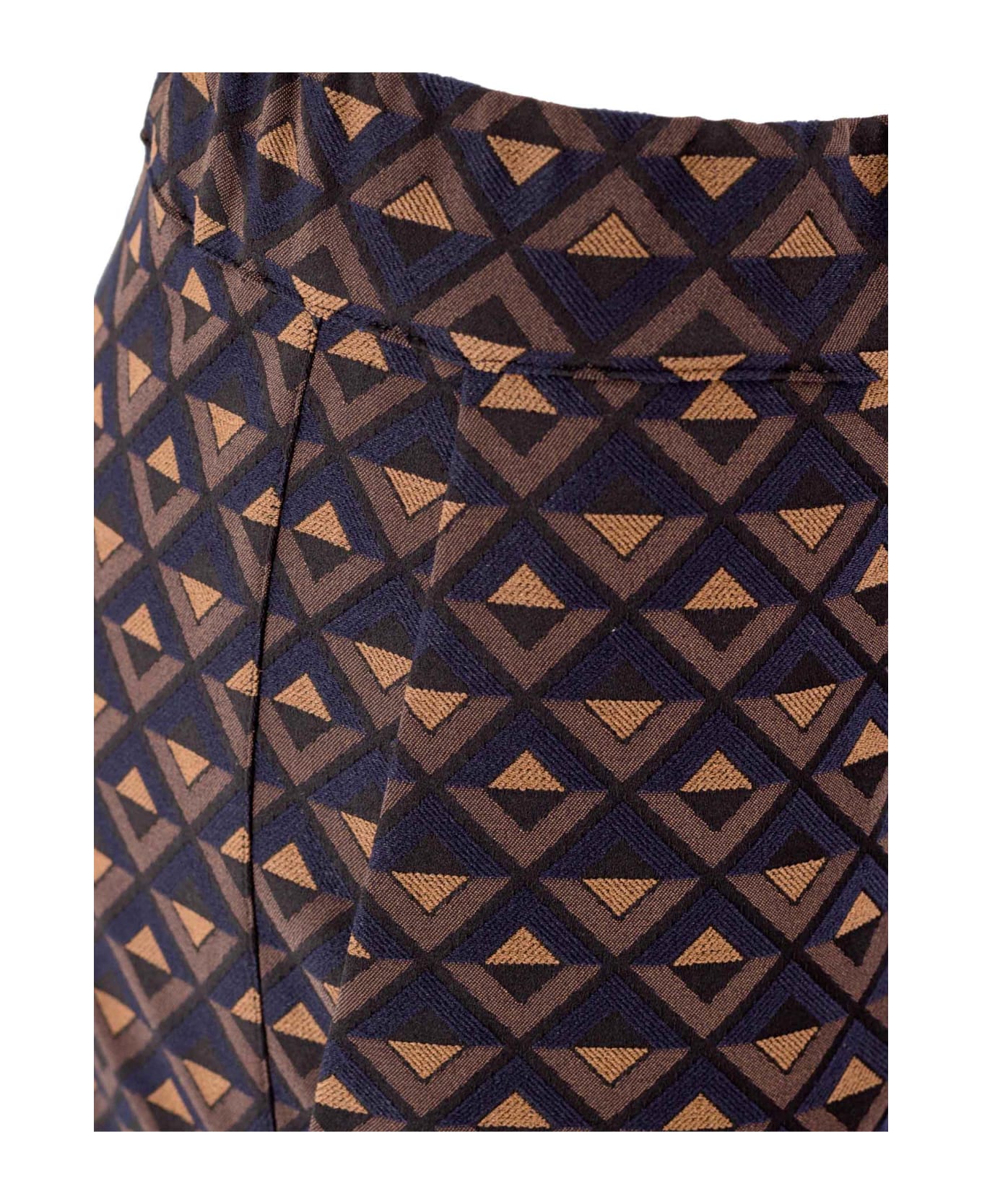 D.Exterior Fantasy Geometric Print Trousers - Cuoio