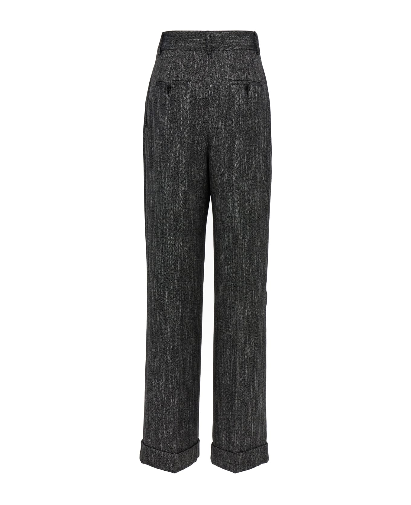 Alberta Ferretti Pants With Front Pleats - Gray