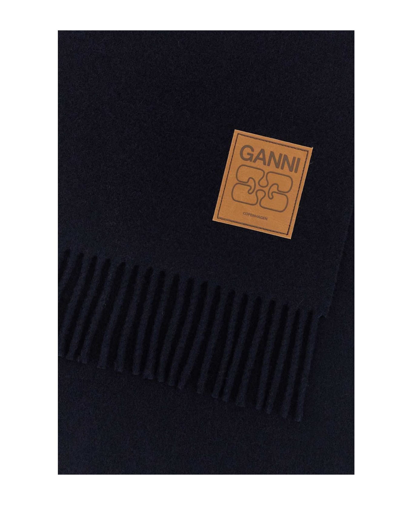 Ganni Midnight Blue Wool Scarf - SKYCAPTAIN