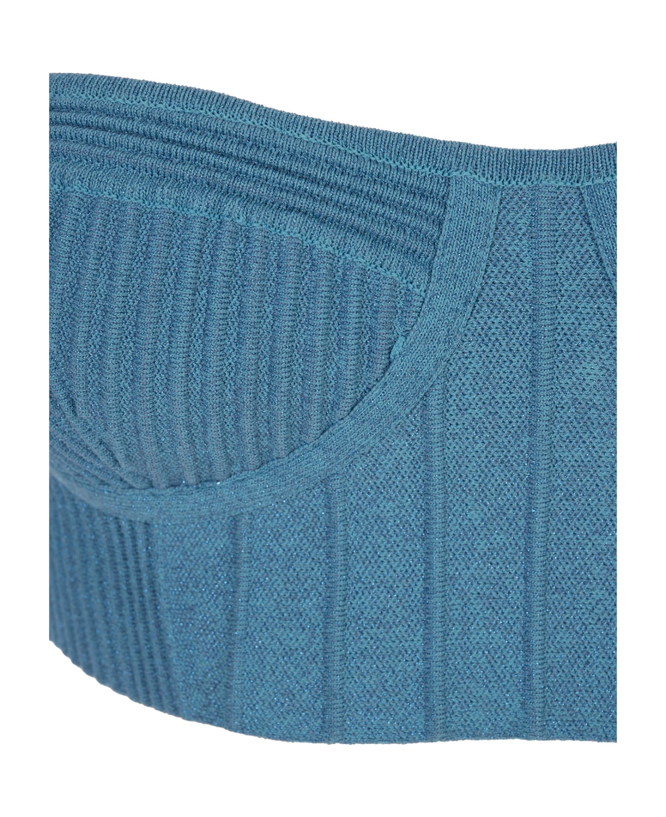 retrofete Aqua Blue Gabi Bandage Knit Top - Blue