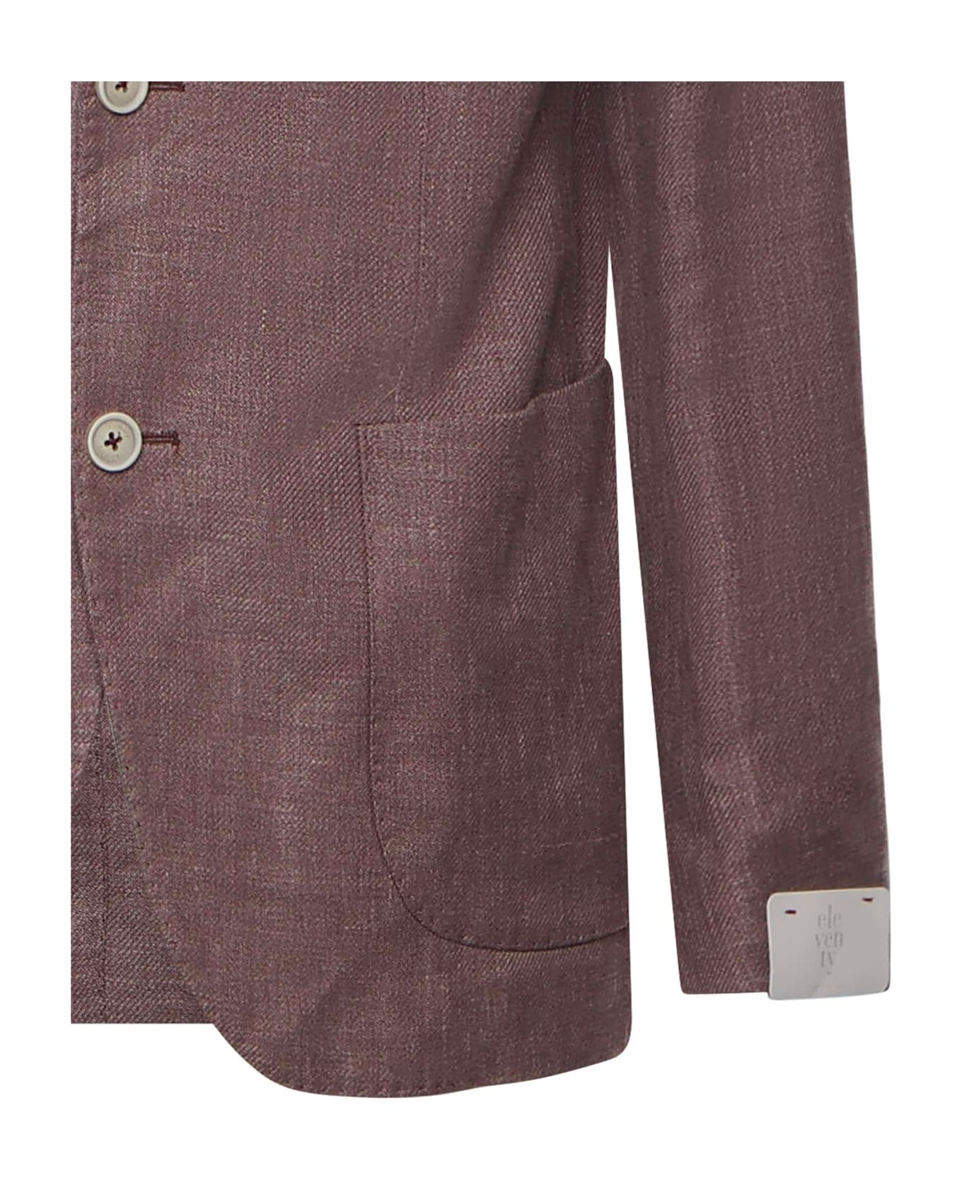 Eleventy Single-breasted Jacket With Patch And Pocket - MAUVE