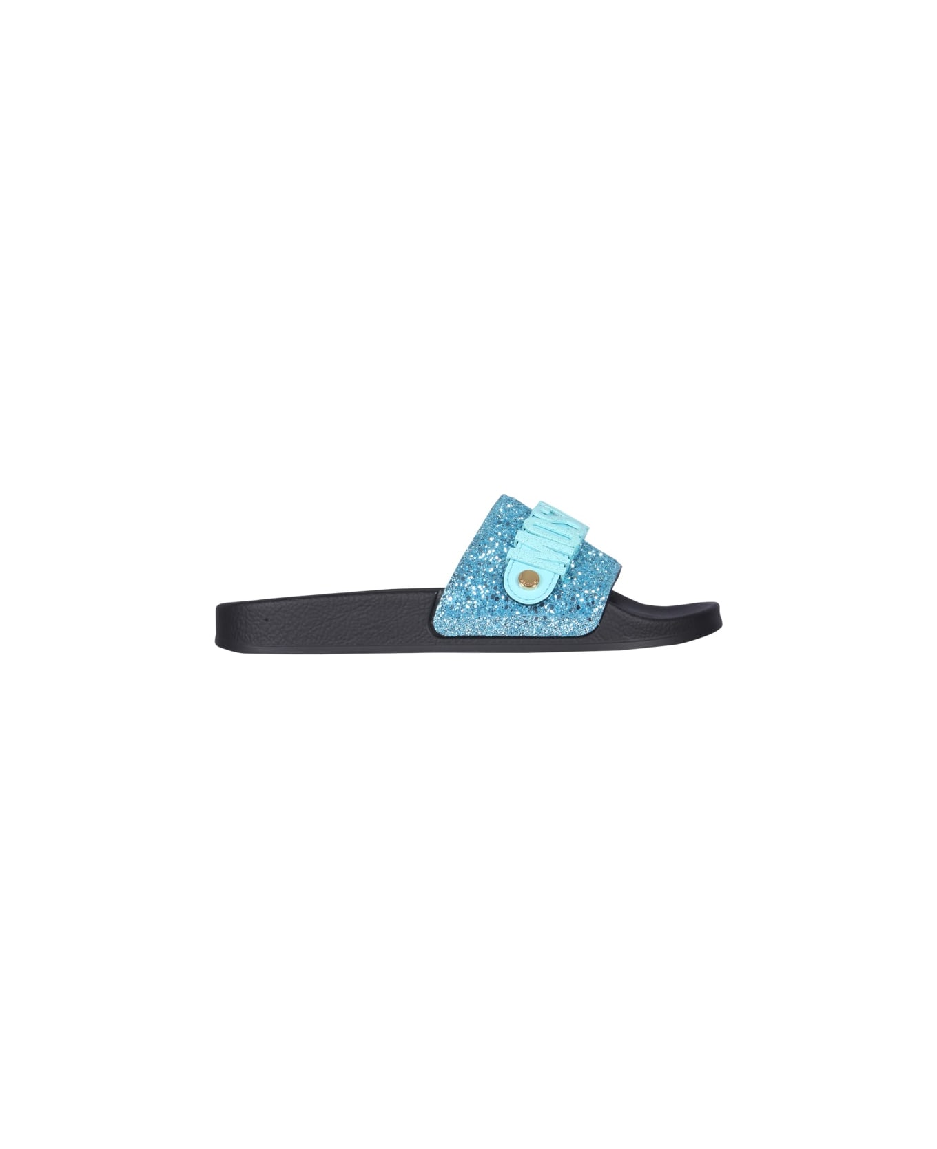 Moschino Lettering Logo Slide Sandals - AZURE