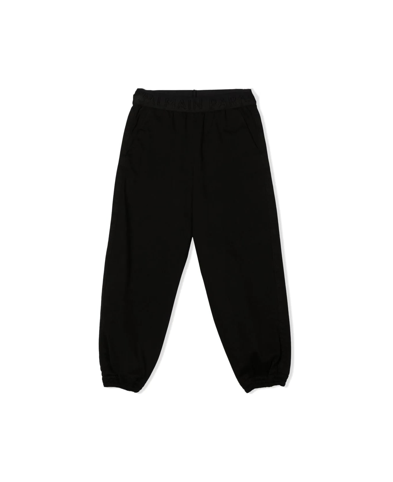 Balmain Trousers With Logo - Black