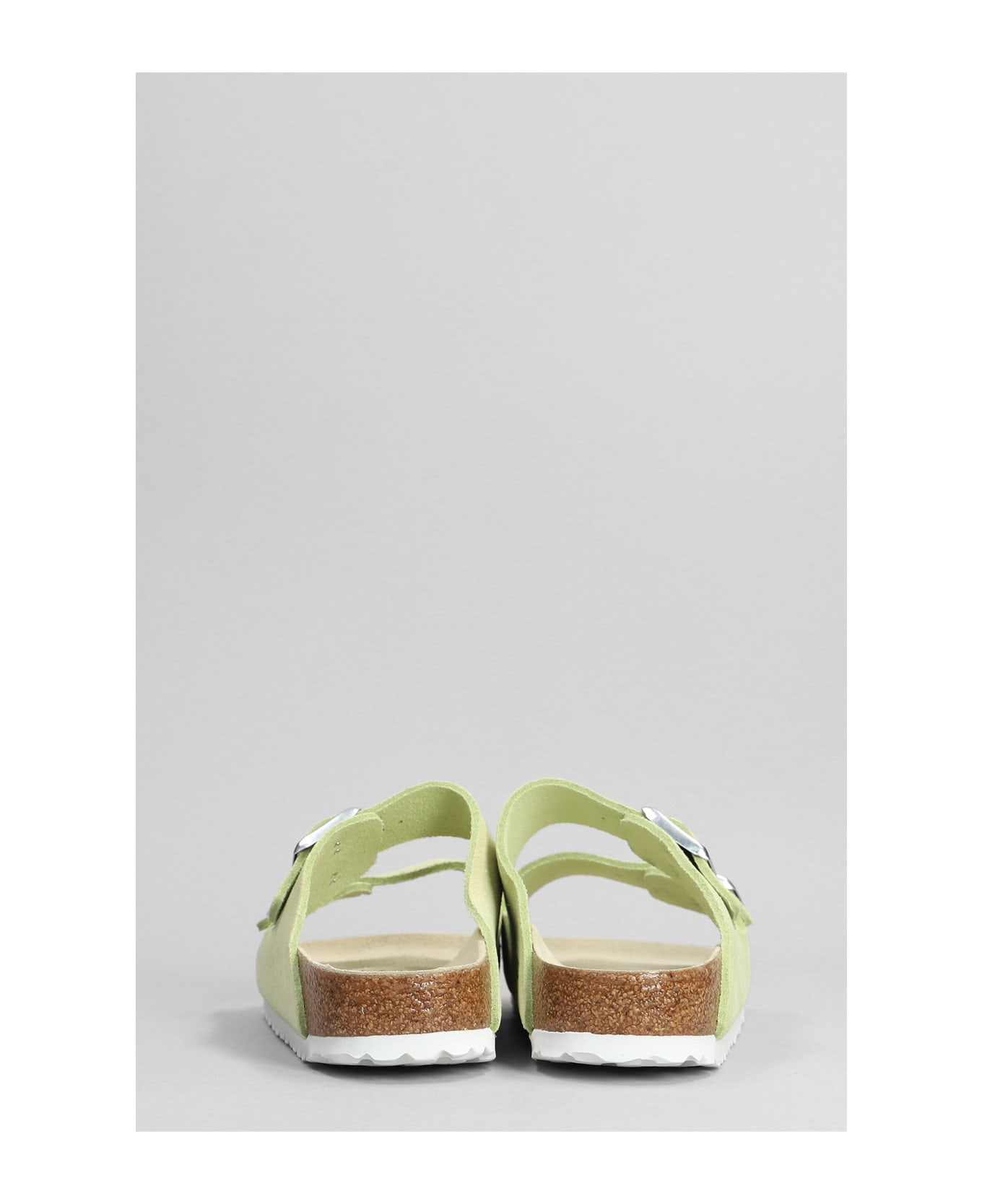 Birkenstock Arizona Flats In Green Suede - green