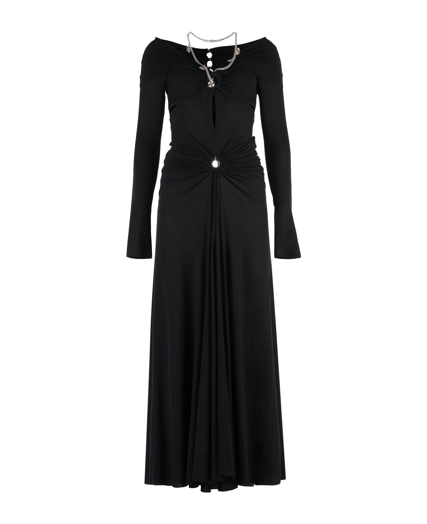 Paco Rabanne Draped Jersey Dress - black ワンピース＆ドレス