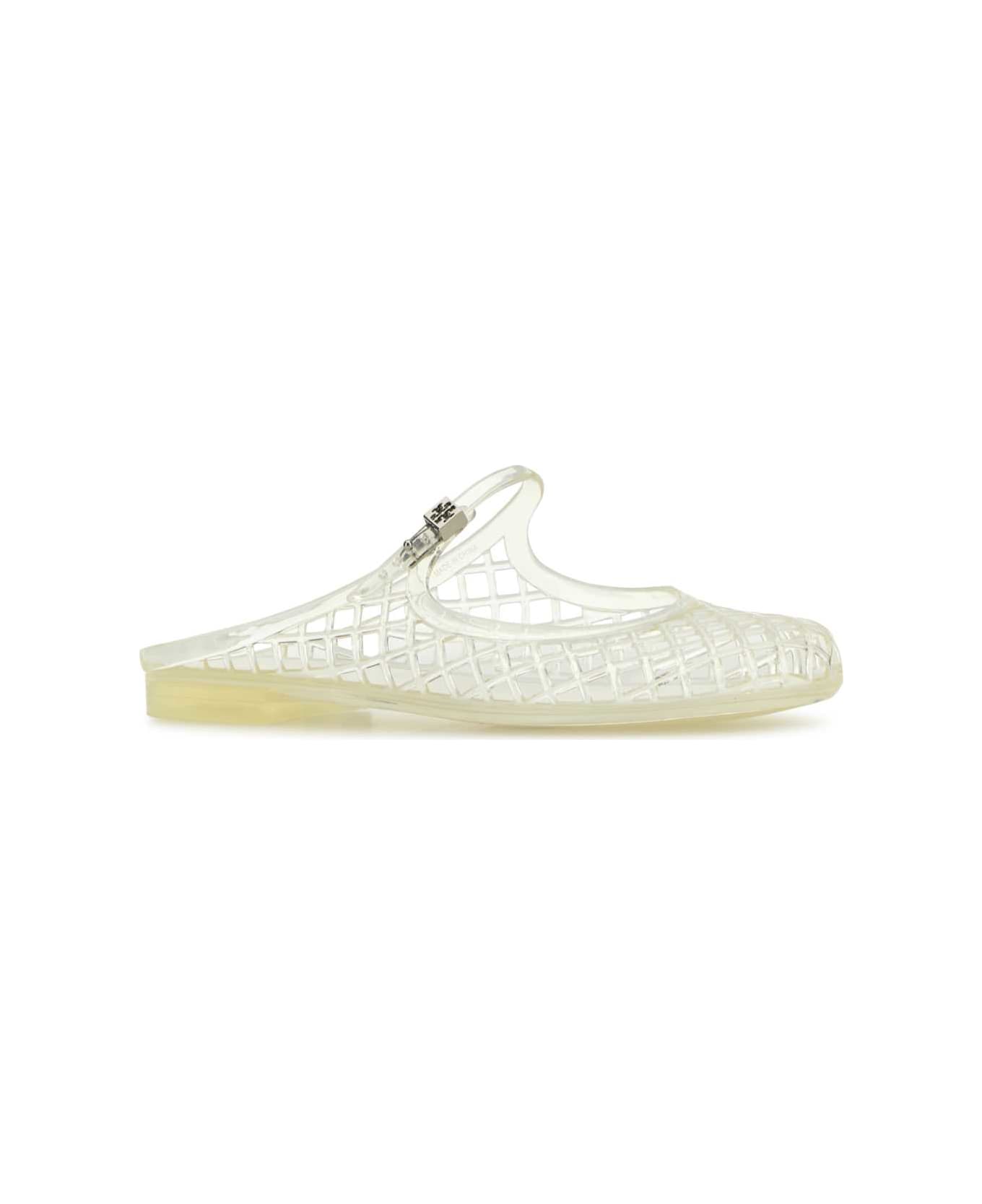 Tory Burch Transparent Rubber Mellow Slippers - White