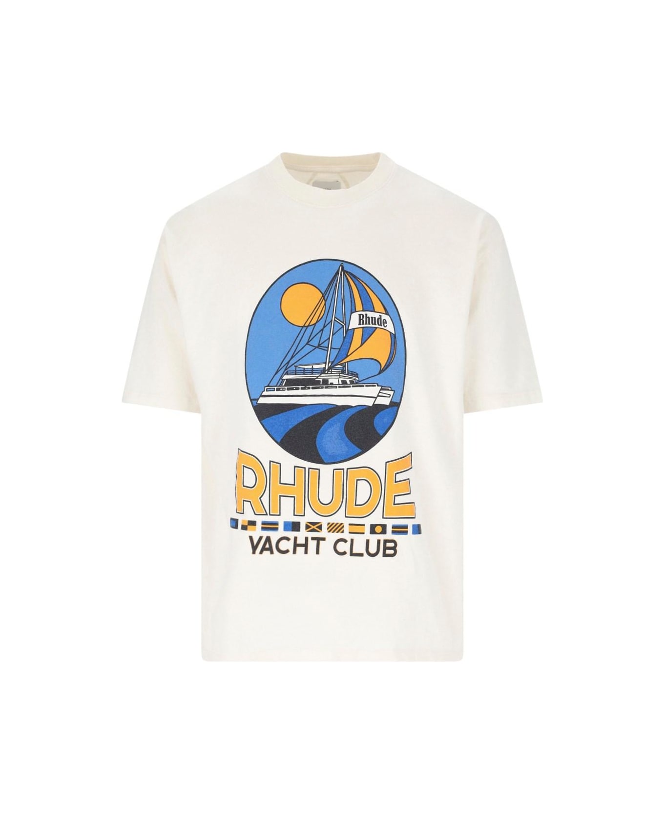 Rhude Logo Print T-shirt - WHITE