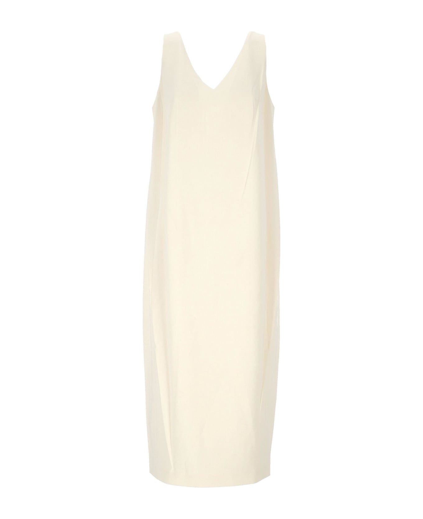 Theory V-neck Sleeveless Midi Dress - C Rice