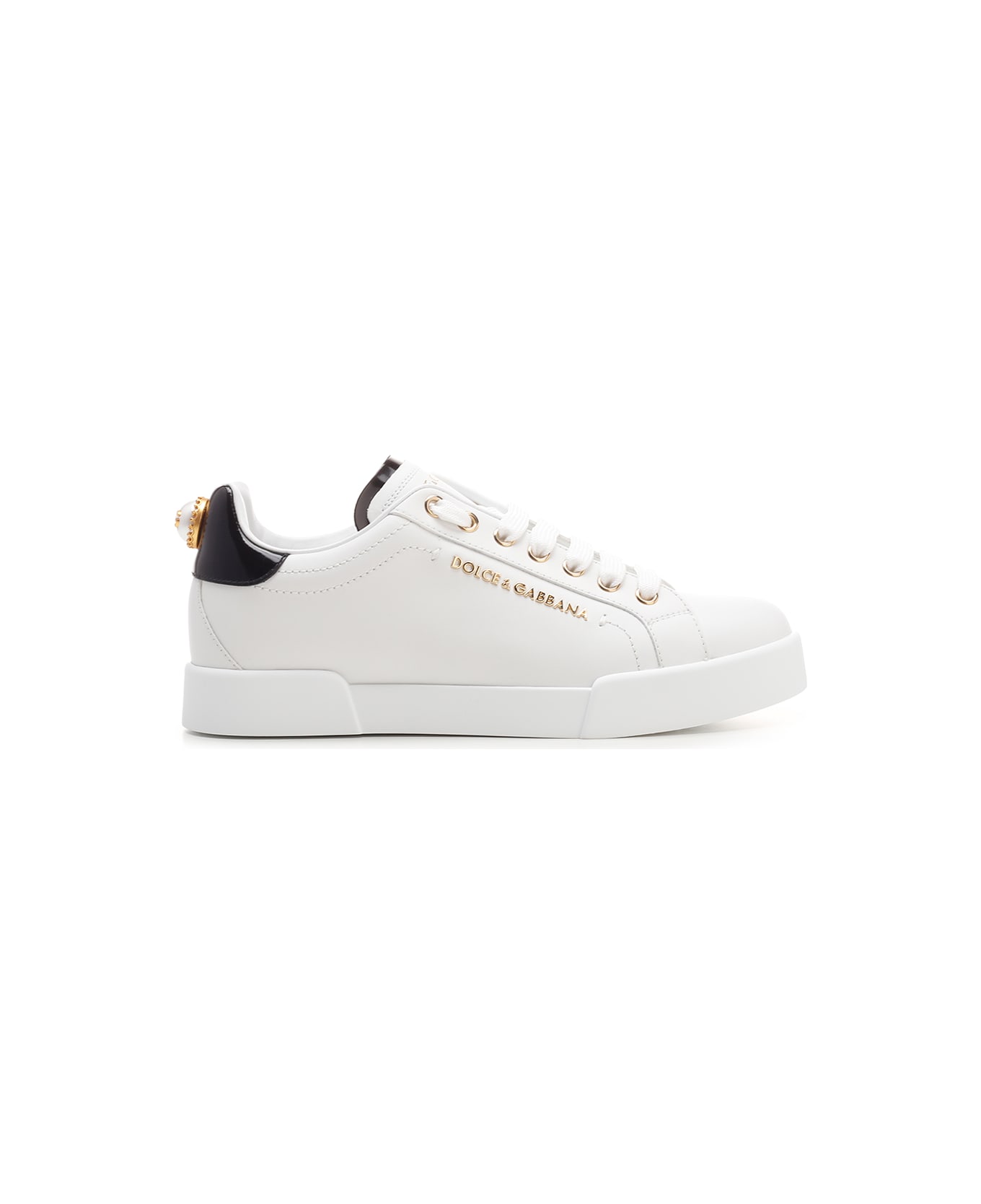 Dolce & Gabbana Embellished Sneakers - BIANCO/ORO