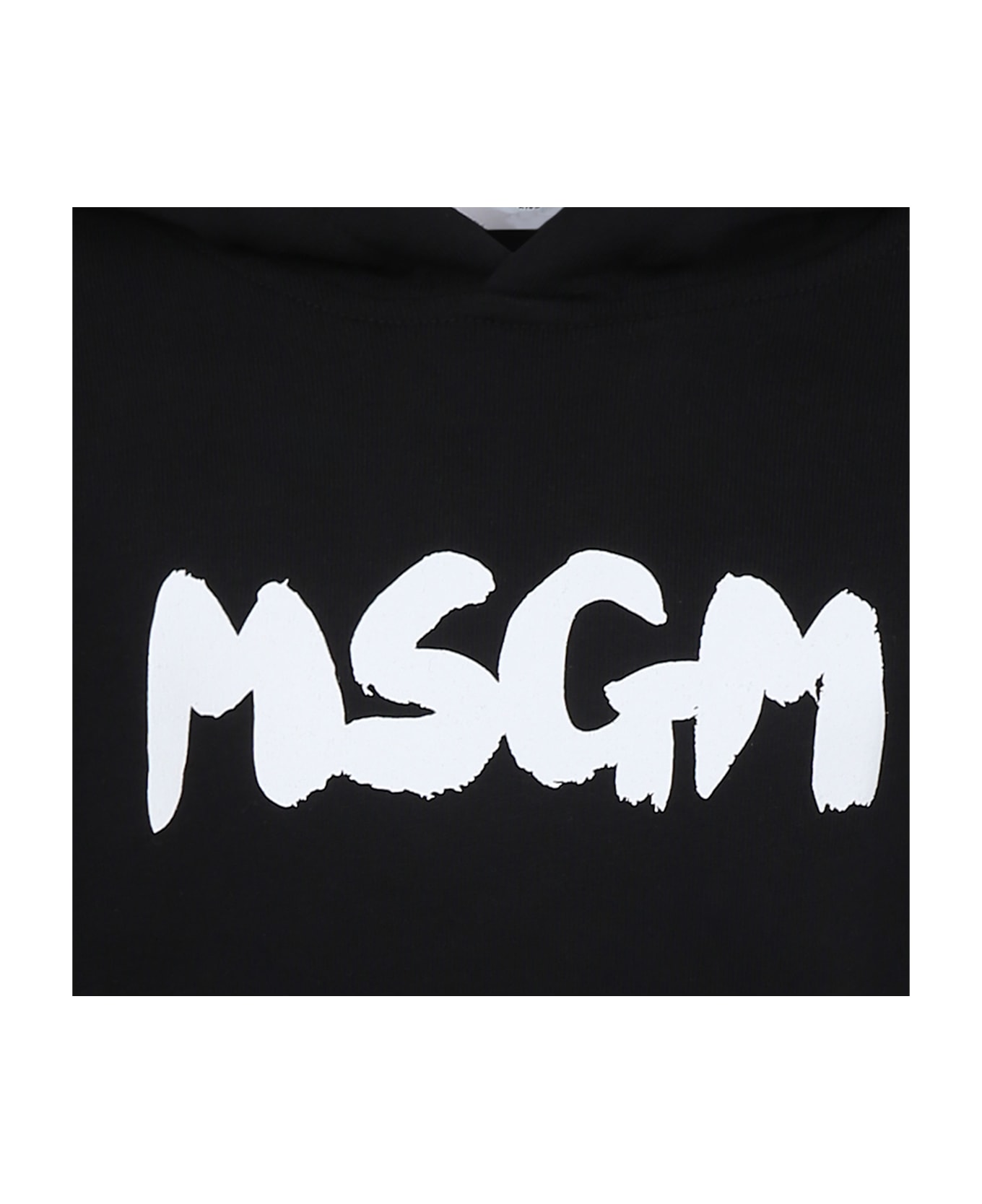 MSGM Black Sweatshirt For Kids With Logo - Black