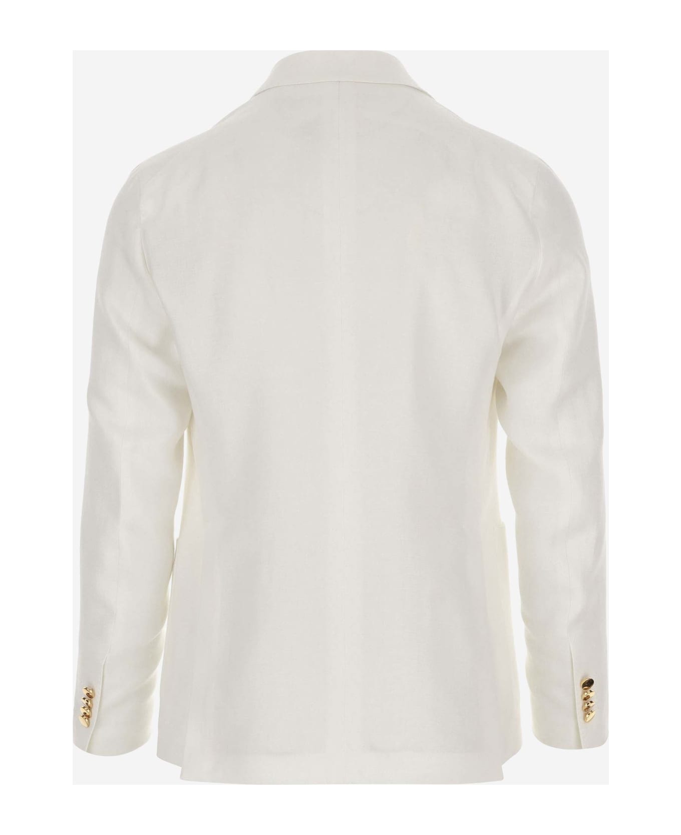 Tagliatore Double-breasted Linen Jacket - White