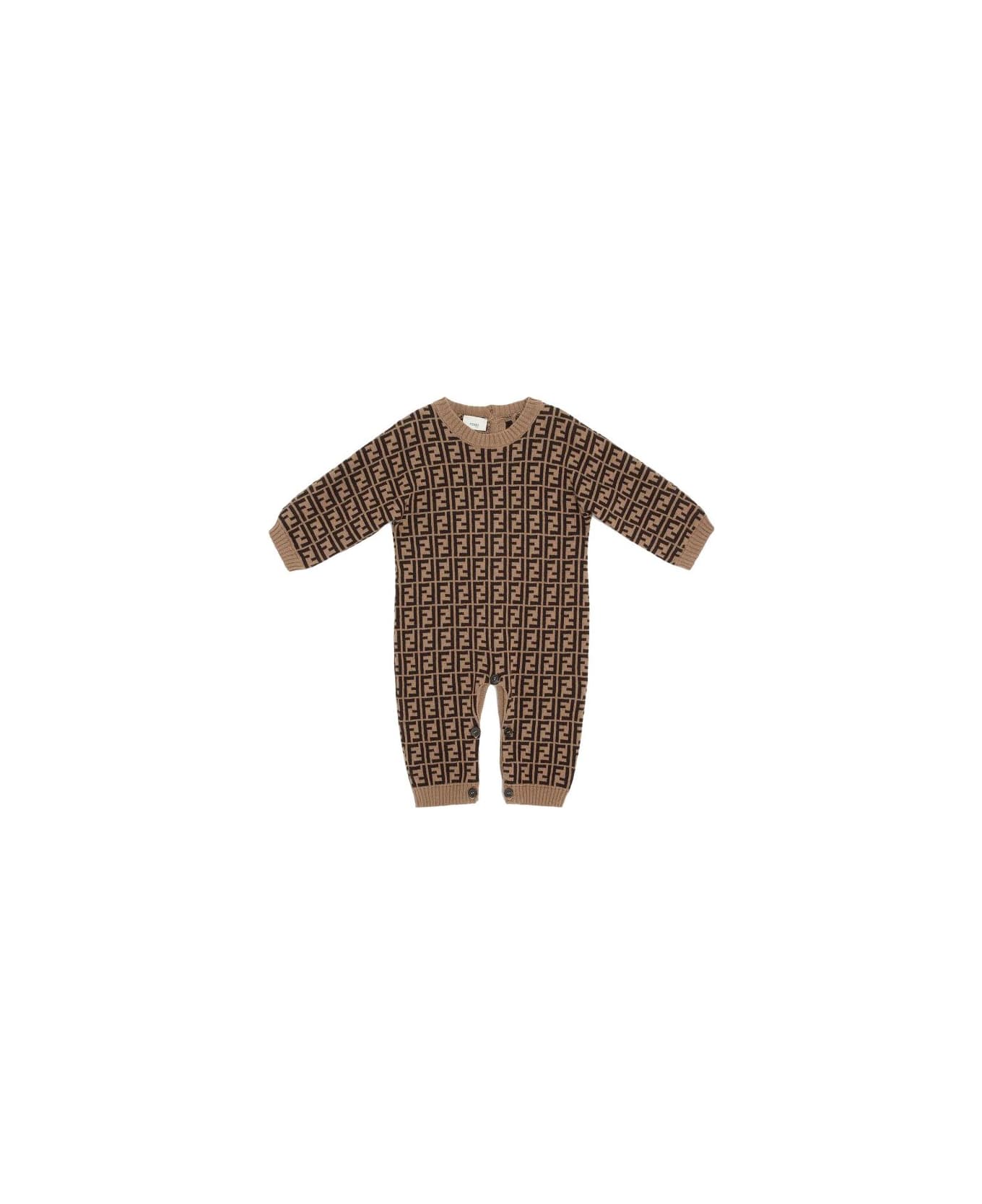 Fendi Jumpsuit With Logo - Brown
