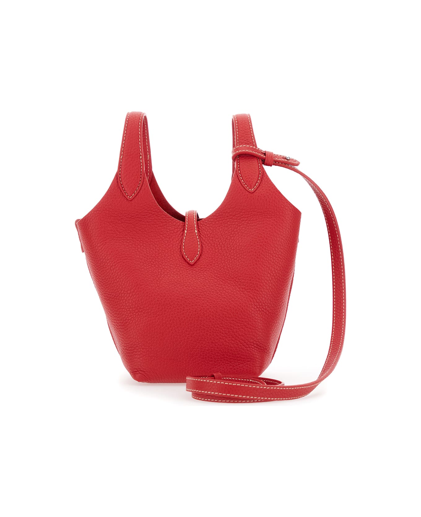 Ralph Lauren 
play
 Red Handbag With Removable Shoulder Strap And Pony Embroidery On The Front In Leather Woman - CHERRY