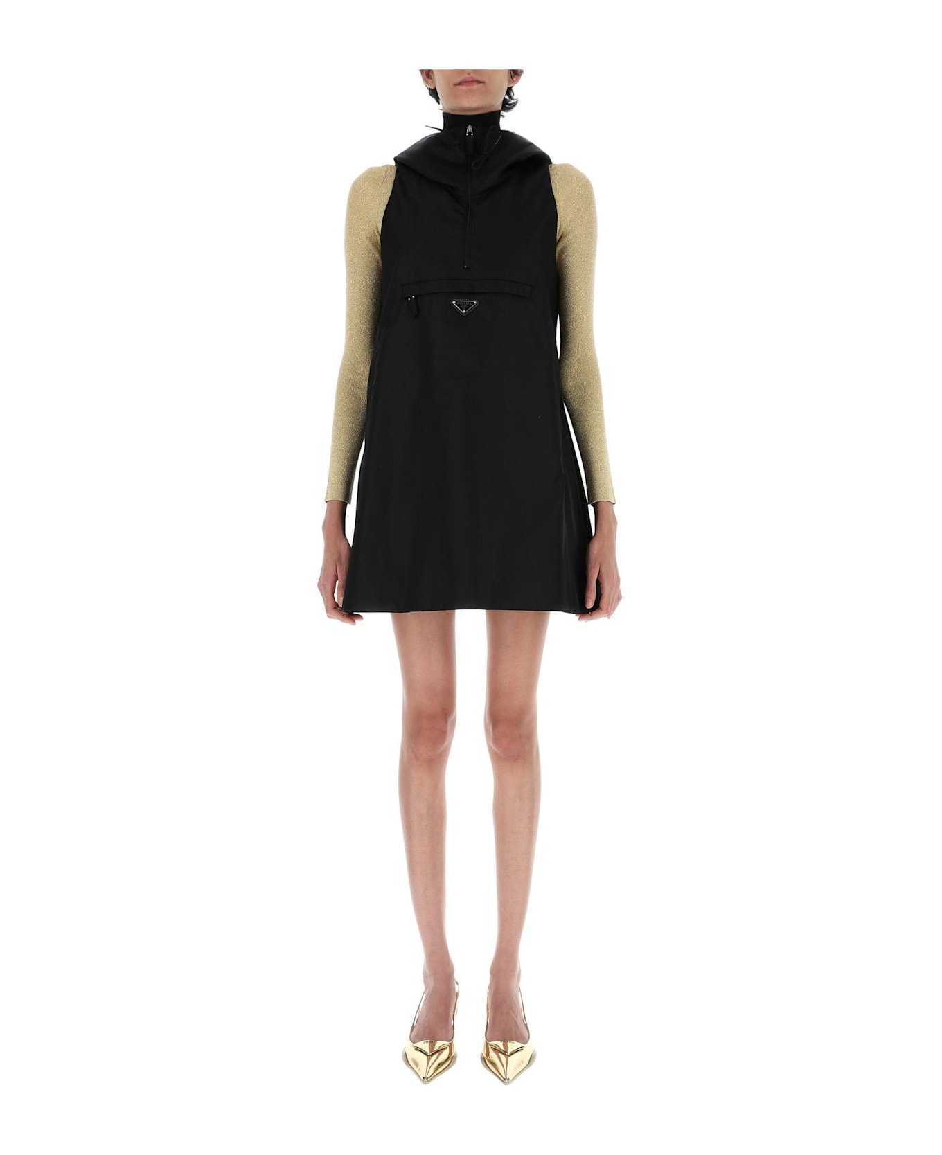 Prada Black Re-nylon Mini Dress | italist