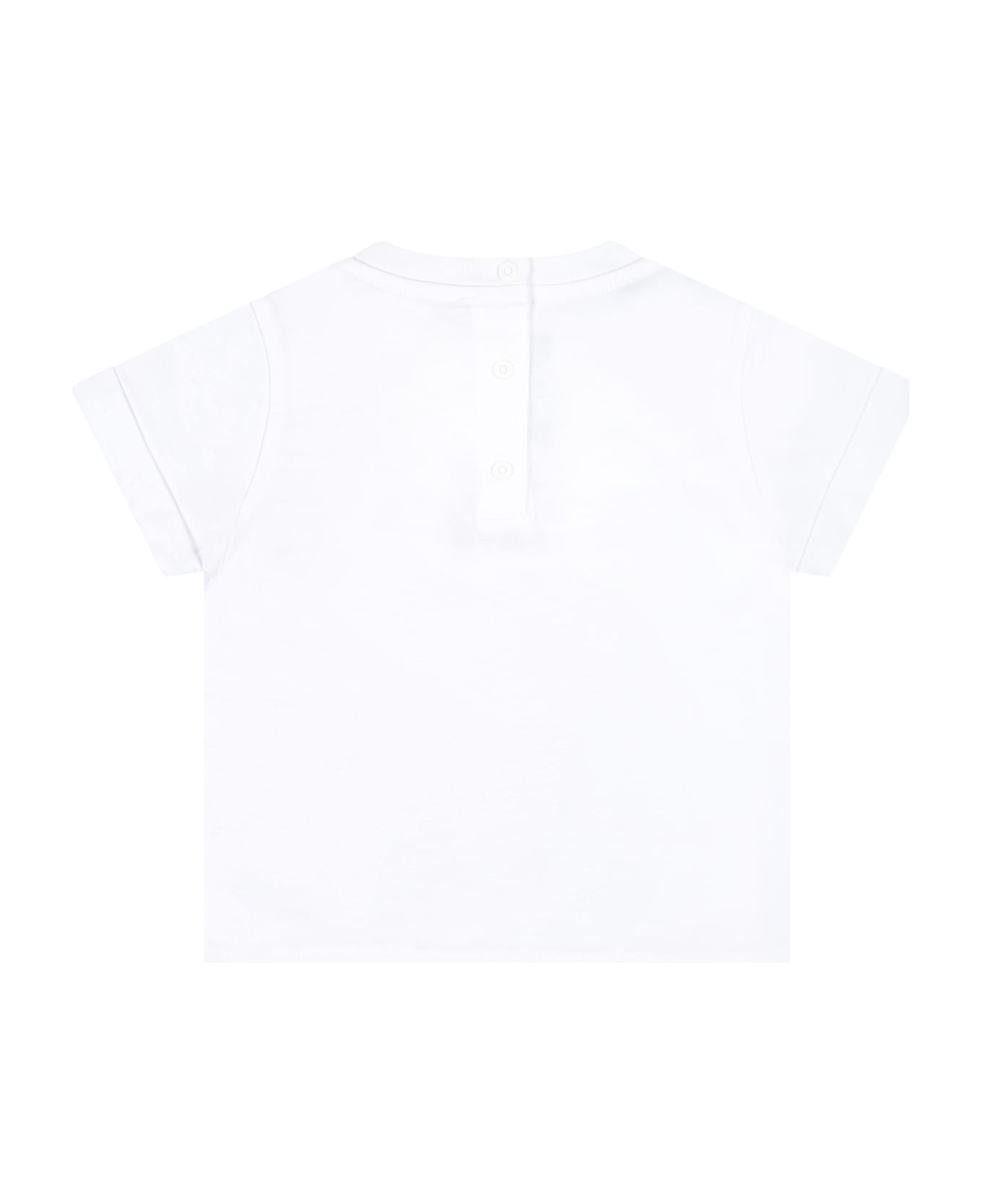 Balmain White T-shirt For Babykids With Logo - White Tシャツ＆ポロシャツ
