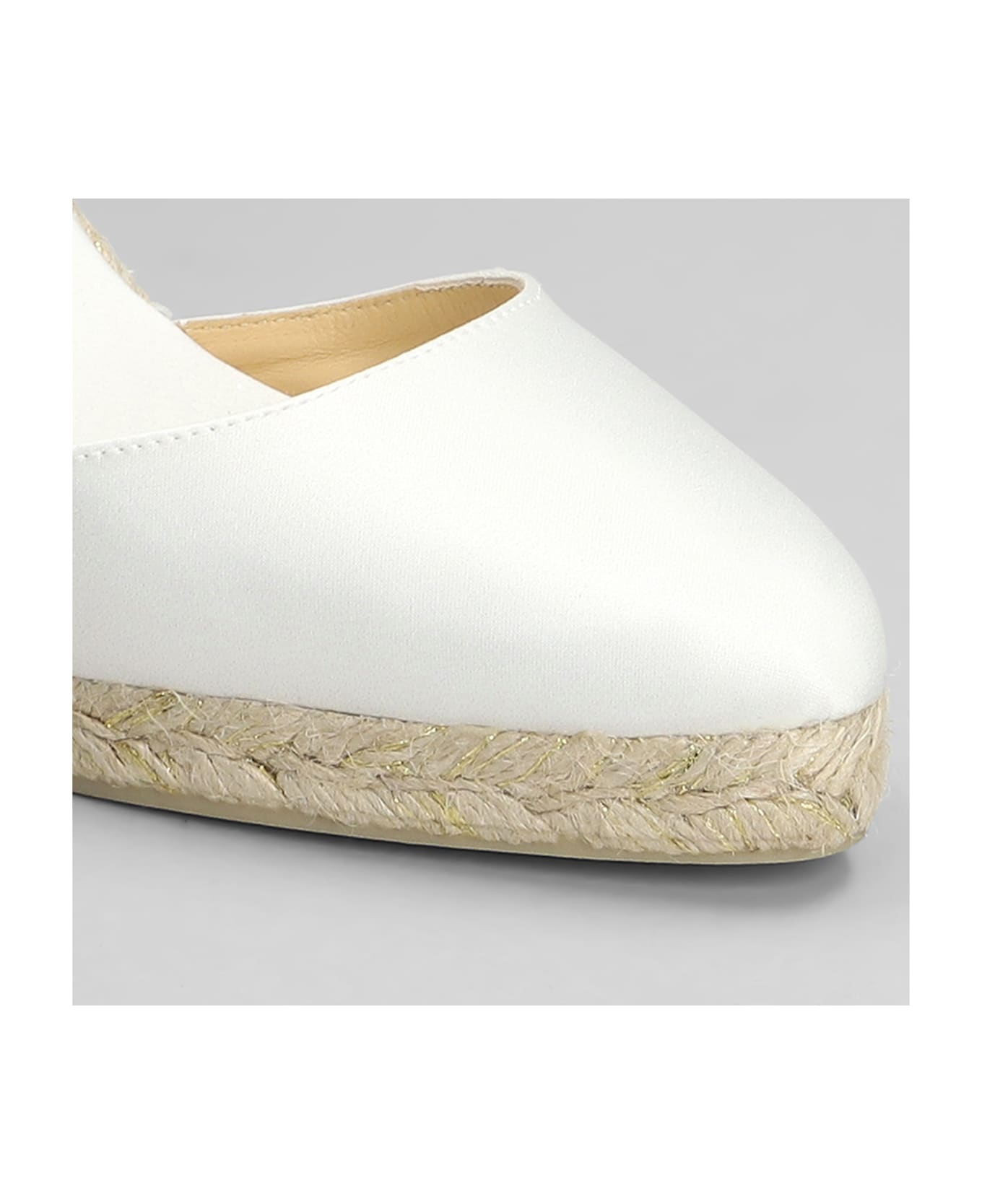 Castañer Joyce-8-006 Wedges In White Satin - white