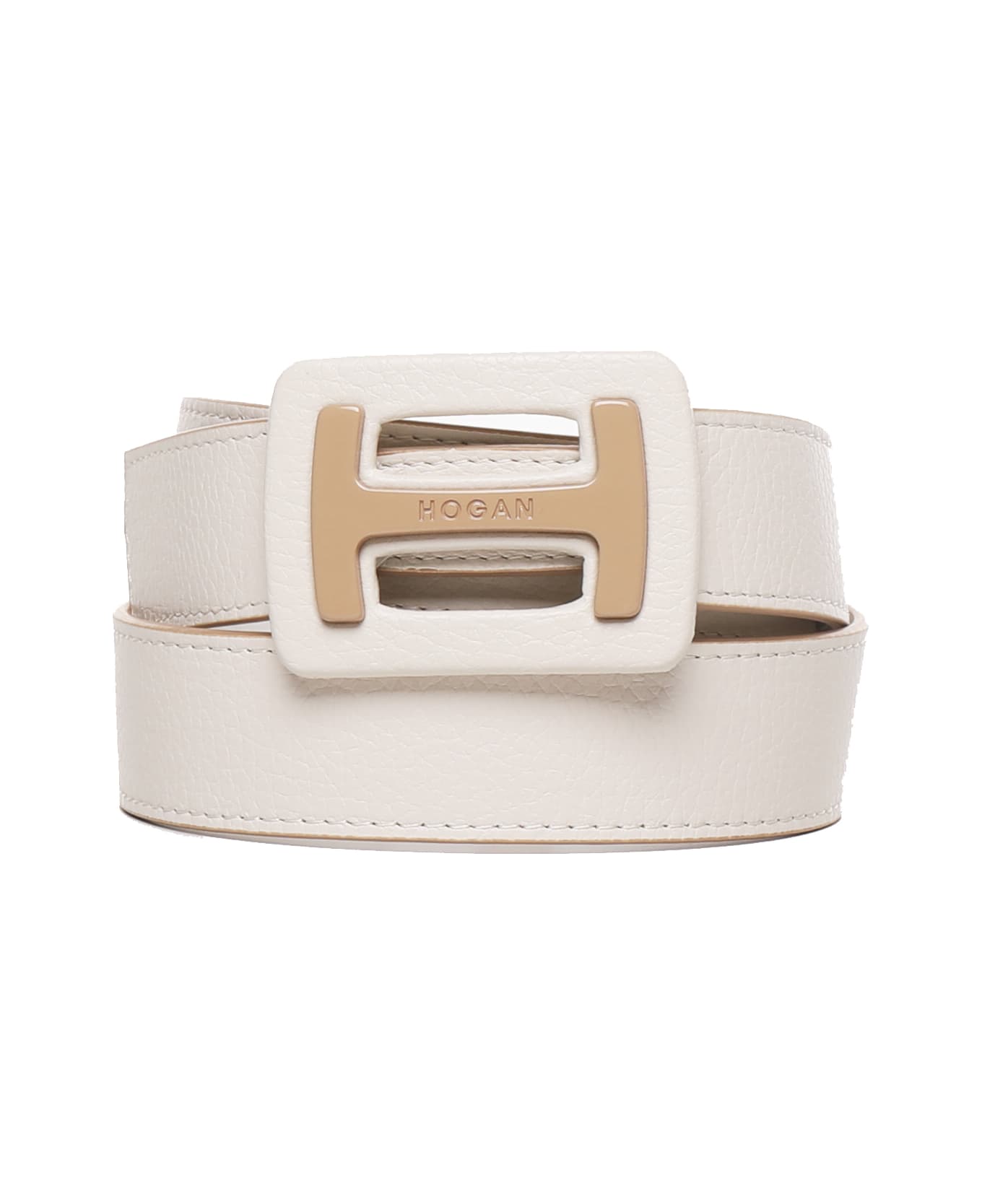 Hogan H Logo Calfskin Belt - White ベルト