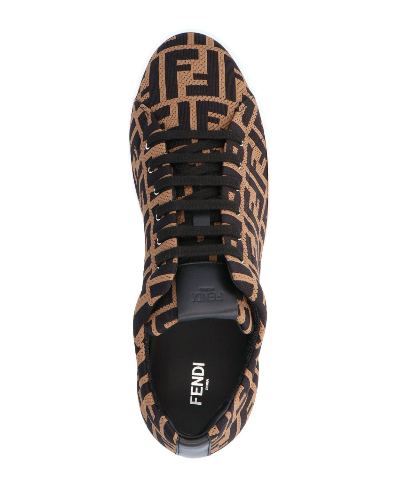 Fendi Ff Motif Low-top Sneakers - Tabacco nero