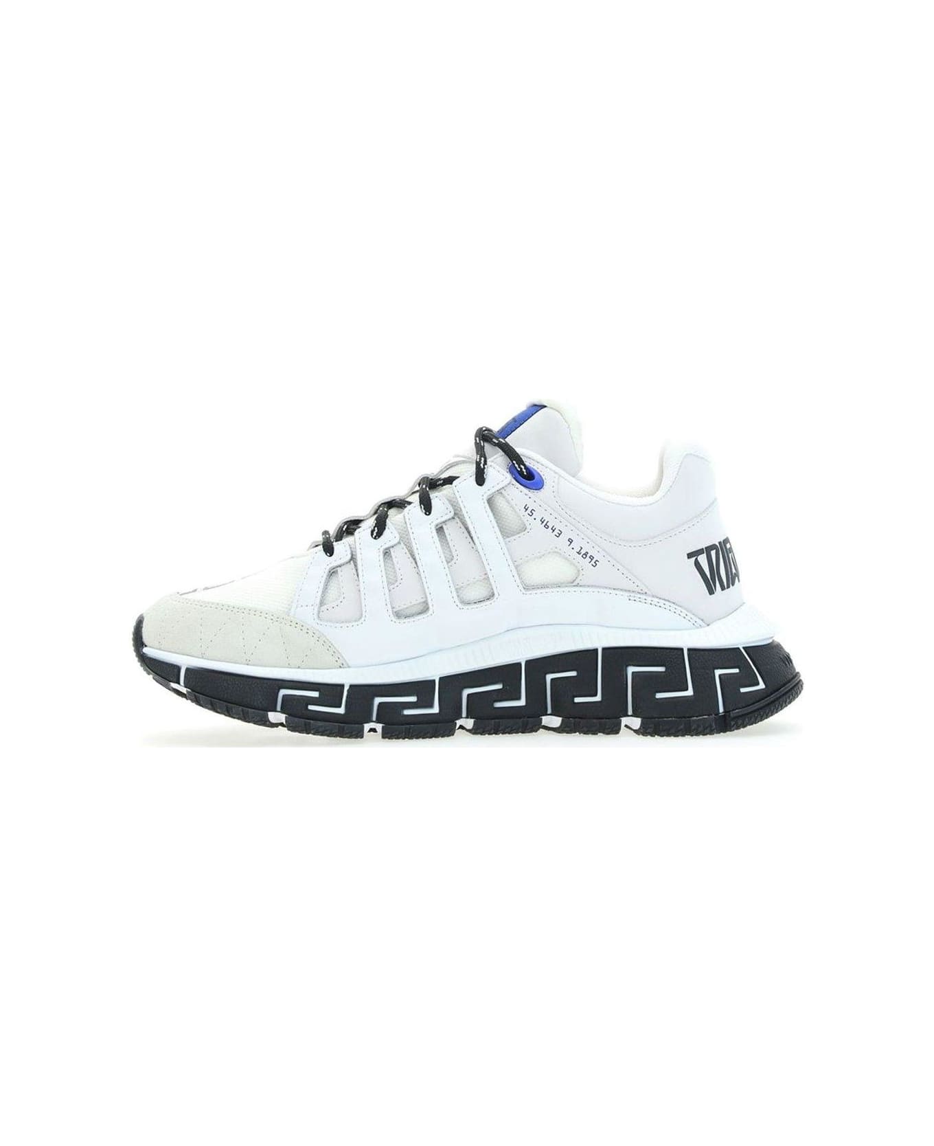 Versace Logo Detailed Lace-up Sneakers - Bianco