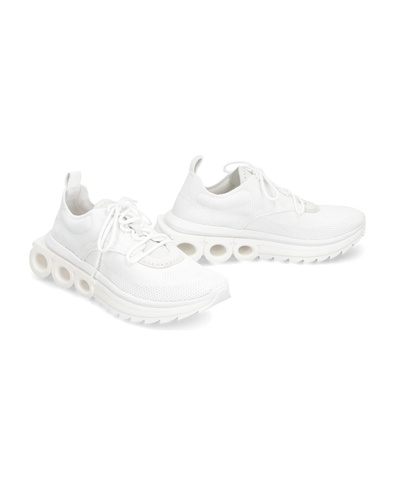 Ferragamo Fabric Low-top Sneakers - White スニーカー