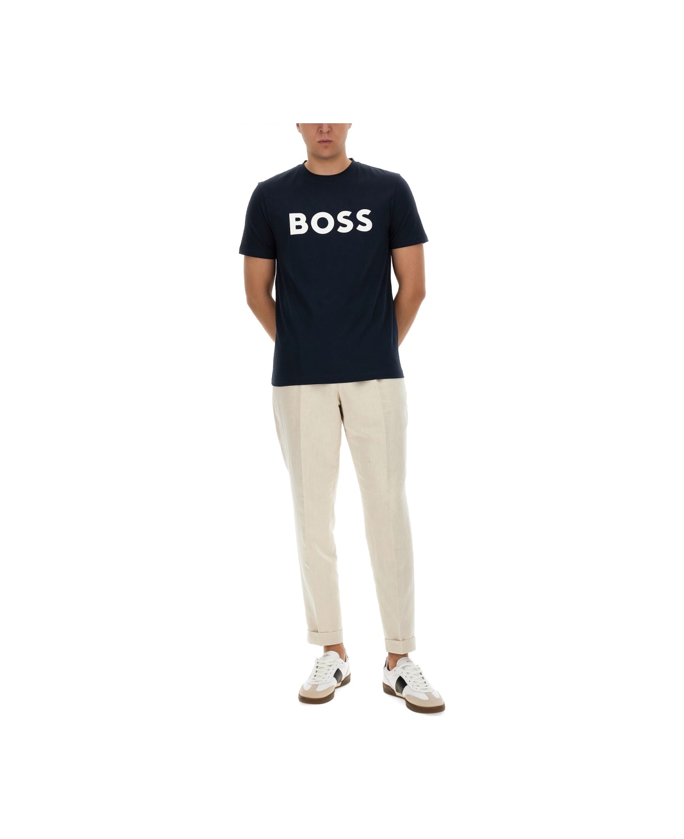 Hugo Boss Logo Print T-shirt - BLUE