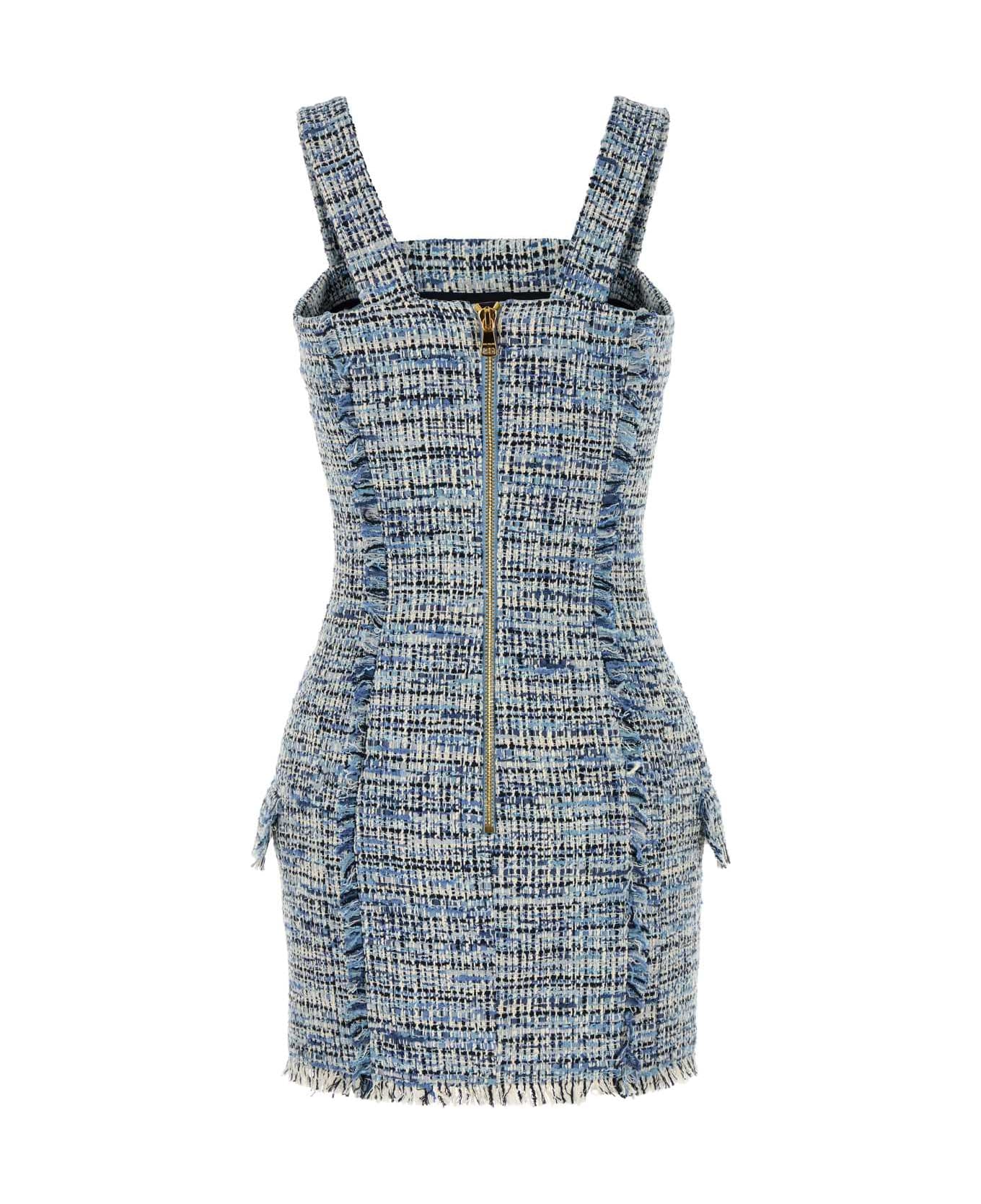 Balmain Embroidered Tweed Dress - BLEUJEANCLAIR