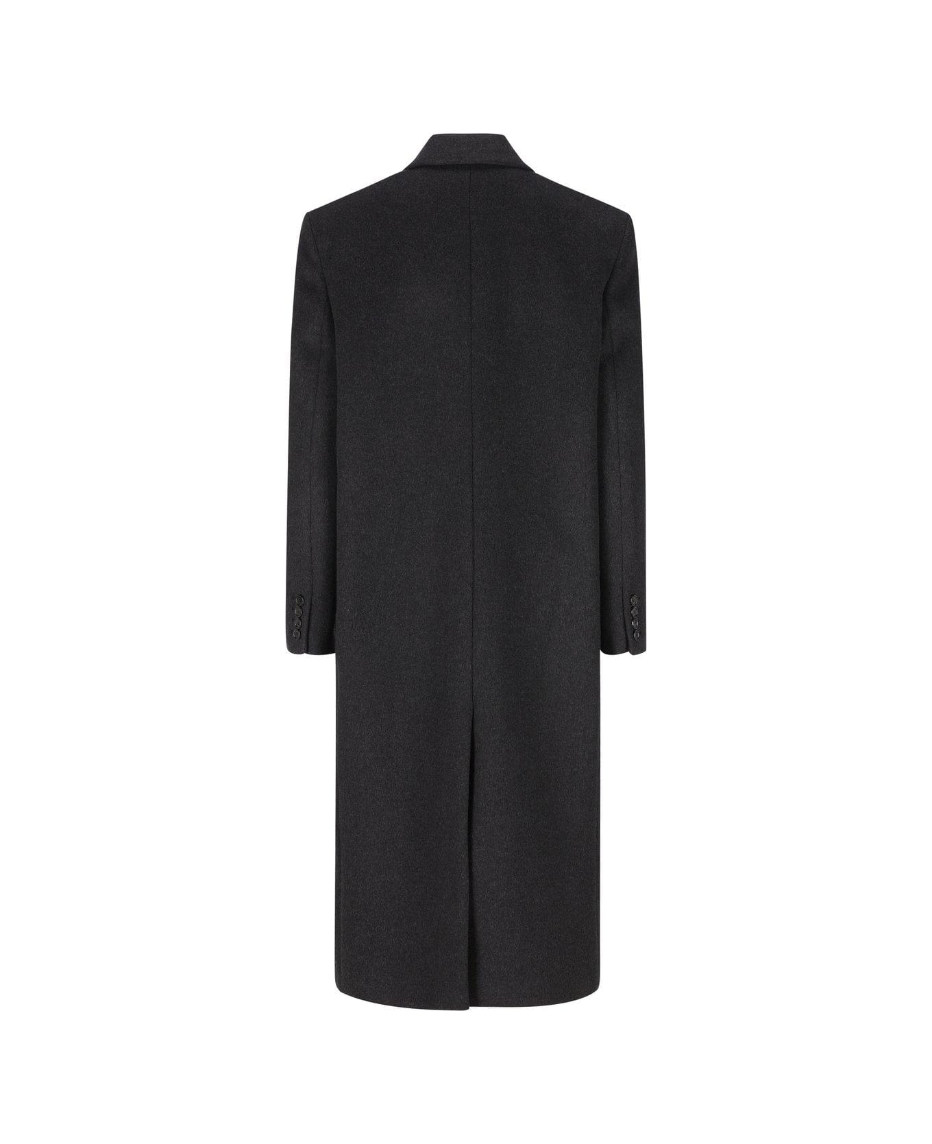 Saint Laurent Double-breasted Long-sleeved Coat - GREY