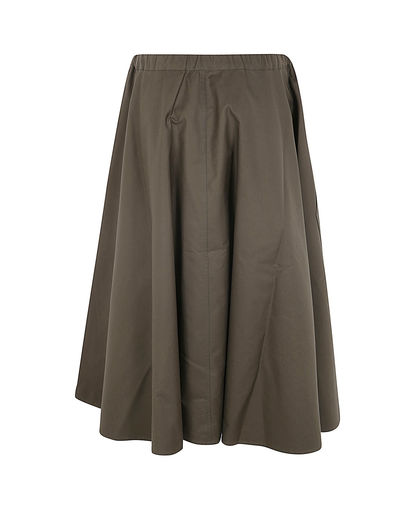 Sofie d'Hoore Wide Midi Skirt With Big Patched Pockets - Khaki