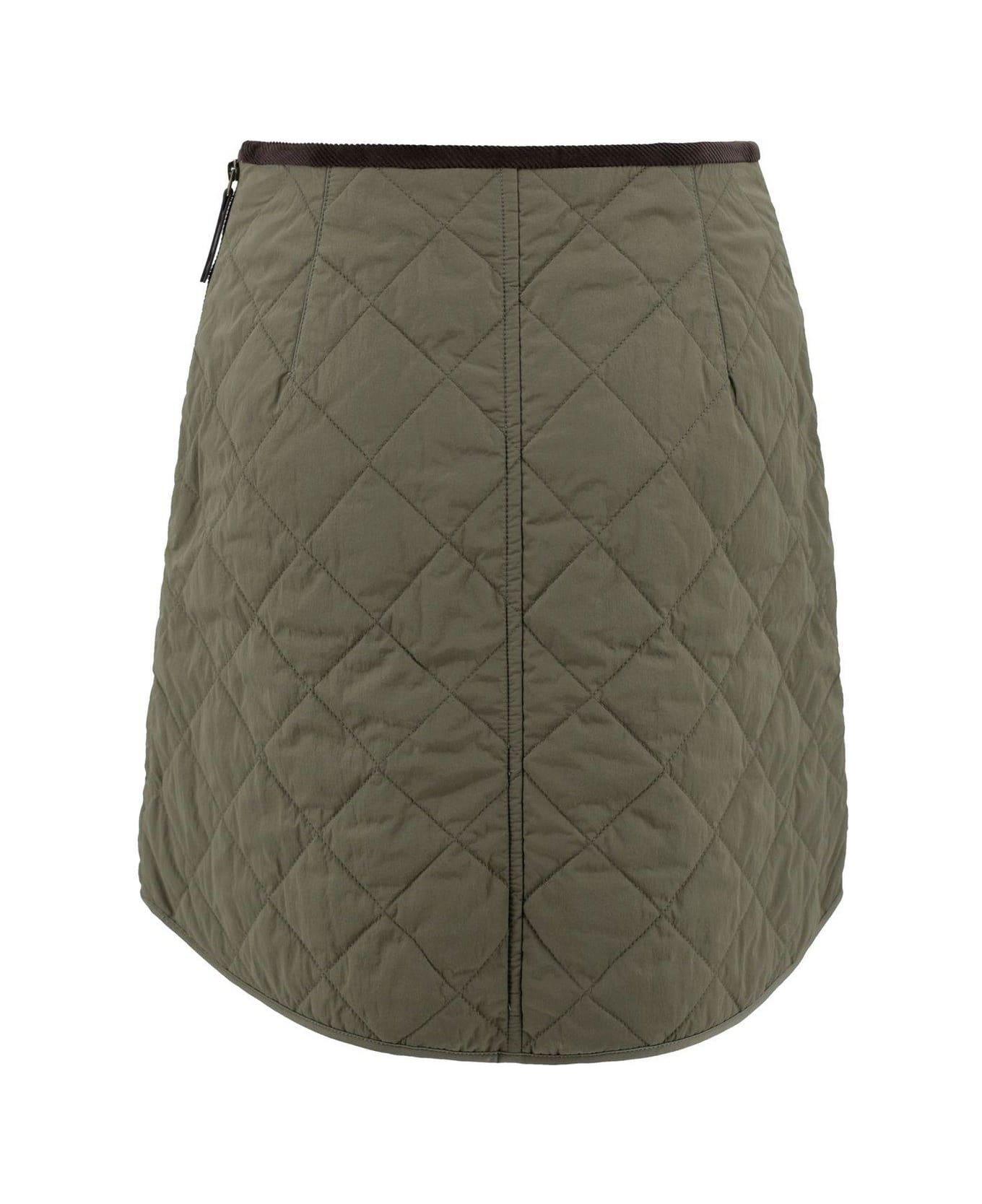 Weekend Max Mara Max Mara Weekend Erba Quilted Mini Skirt - Kaki