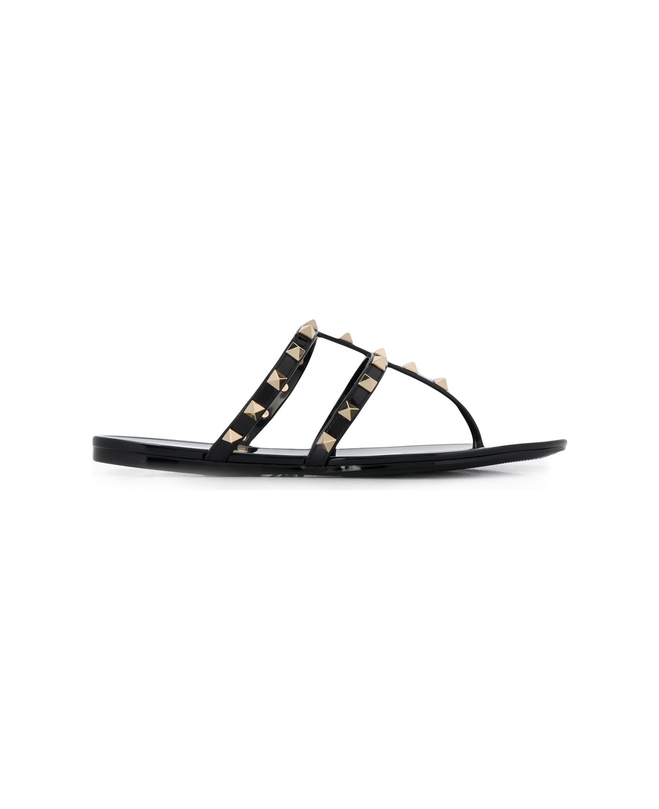 Valentino Garavani Summer Rockstud Thong Sandals - Black